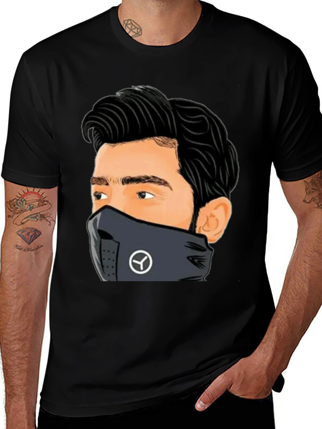 Variant 12 of Mercedes Face Mask T-Shirt - Cool Graphic Tee