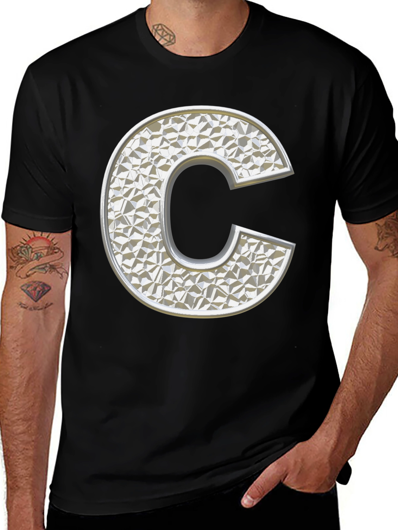 Variant 18 of Geometric Initial C T-Shirt