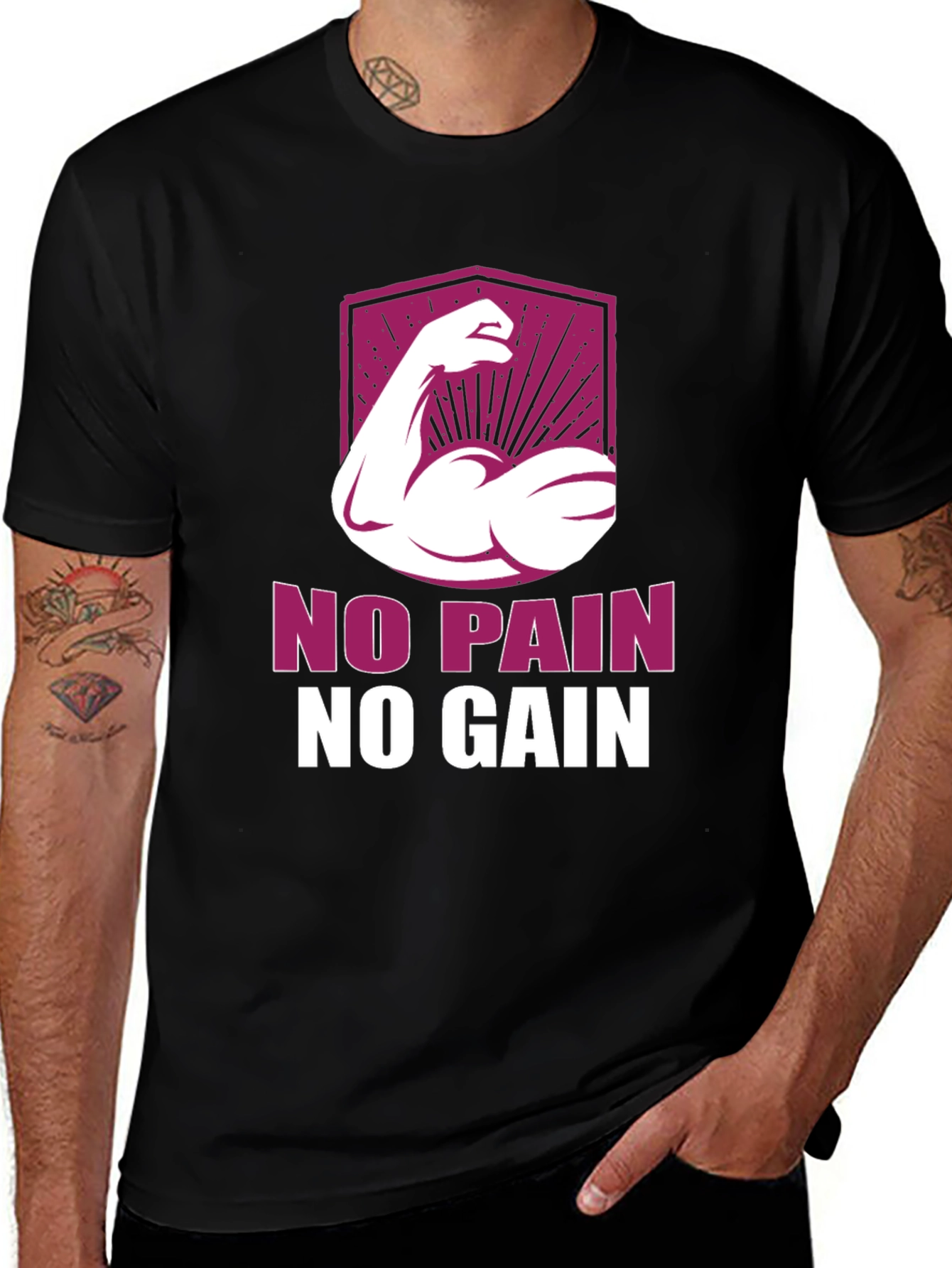 Variant 19 of No Pain No Gain Graphic T-Shirt