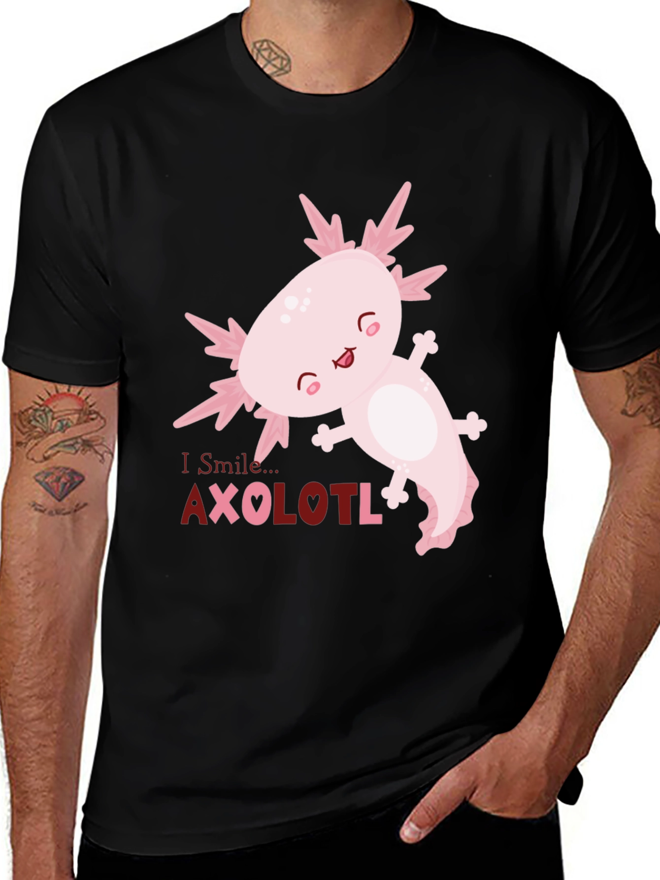 Variant 25 of Axolotl Smile T-Shirt, Cute Amphibian Tee
