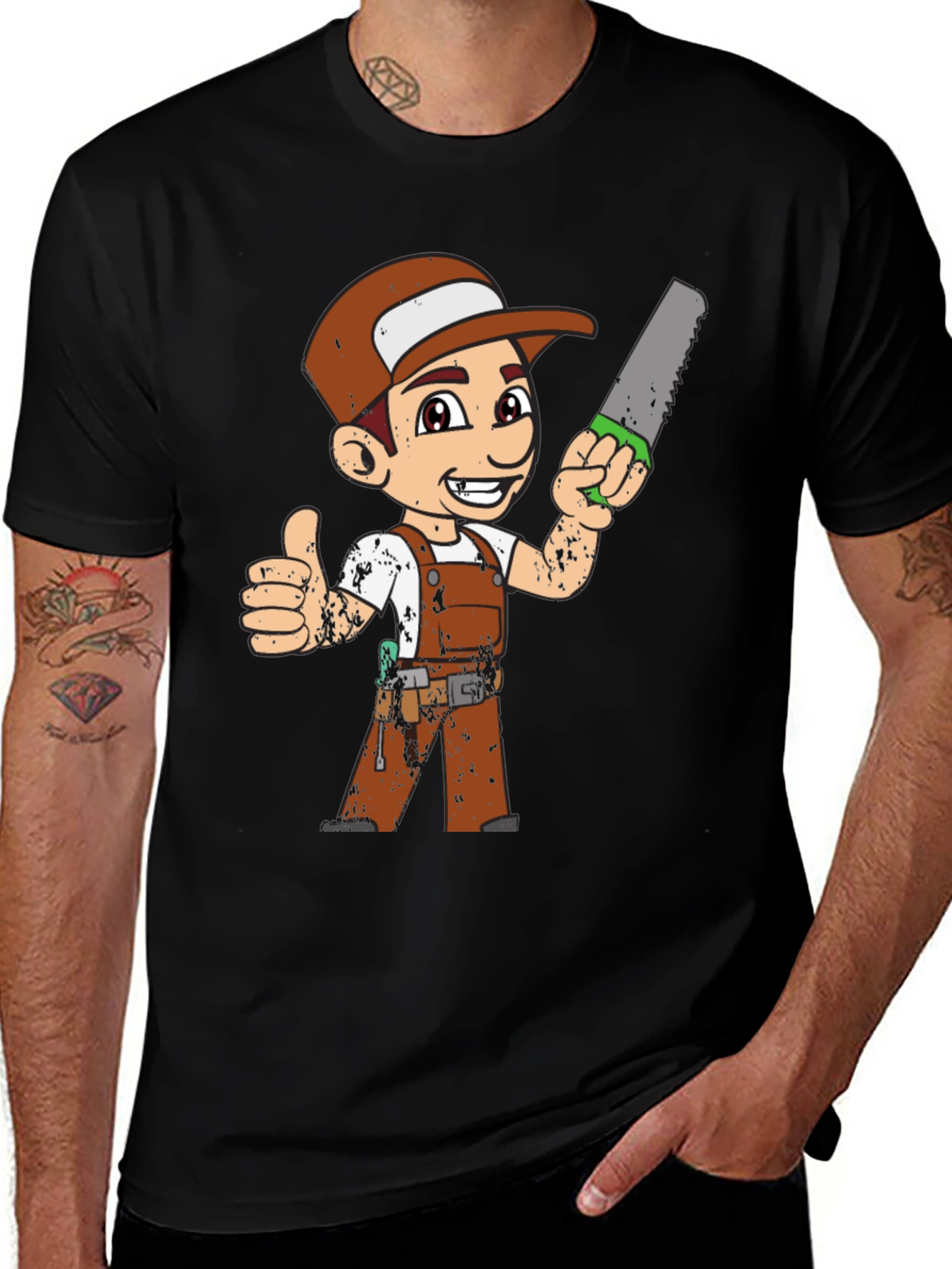 Variant 6 of Cartoon Handyman Graphic T-Shirt