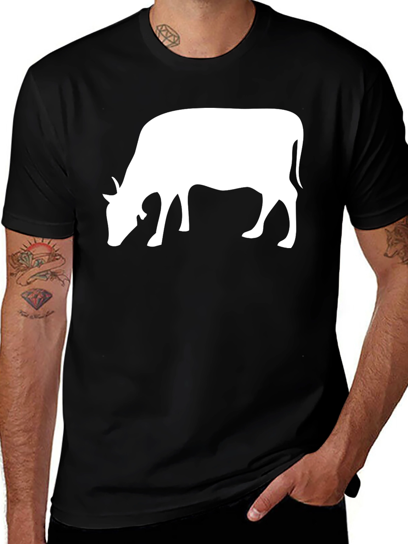 Variant 19 of Cow Silhouette Black T-Shirt