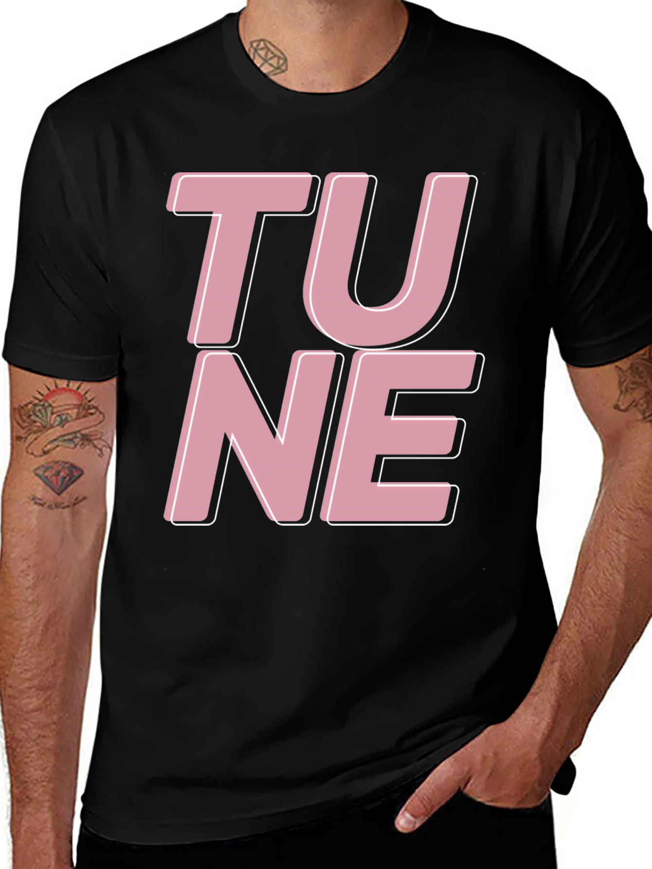 Tune Graphic Tee - Black Cotton T-Shirt