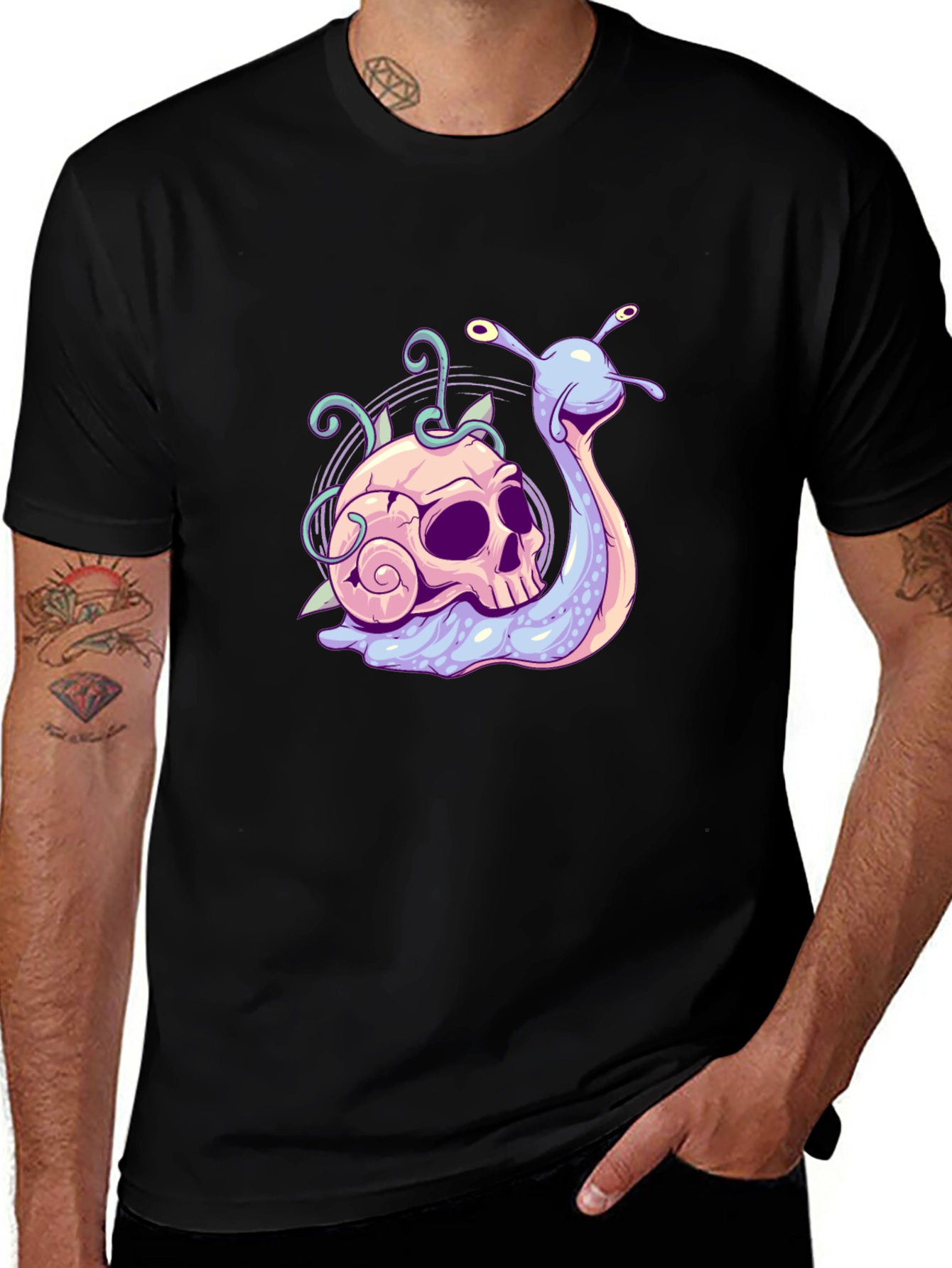 Variant 30 of Skull Snail Graphic Tee - Unique Design