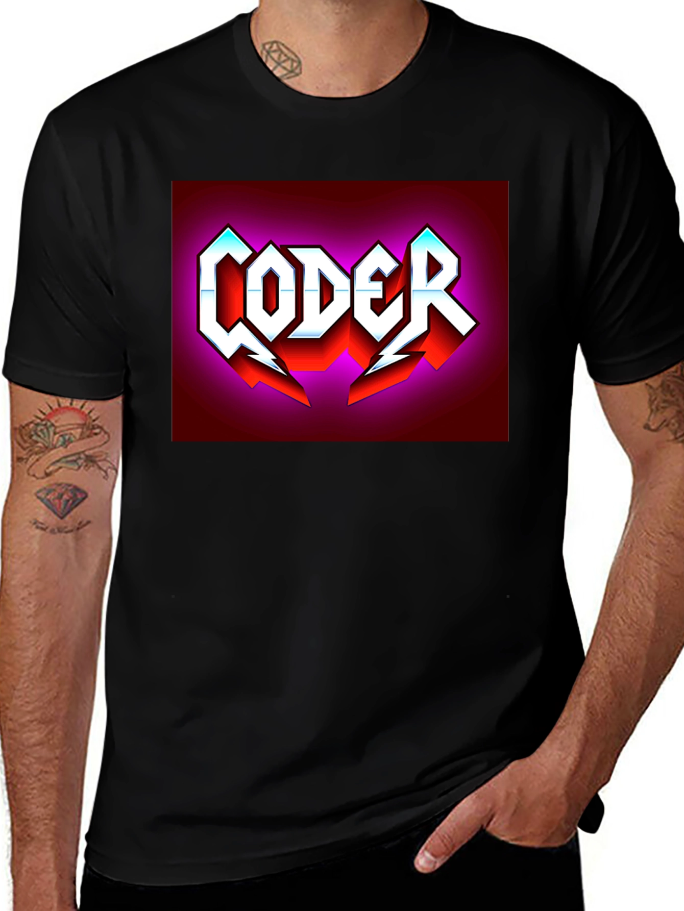 Variant 13 of Coder Graphic Tee - Black T-Shirt