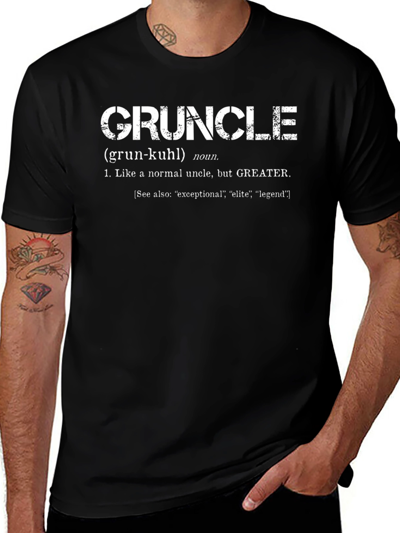 Variant 7 of Gruncle Definition Black T-Shirt