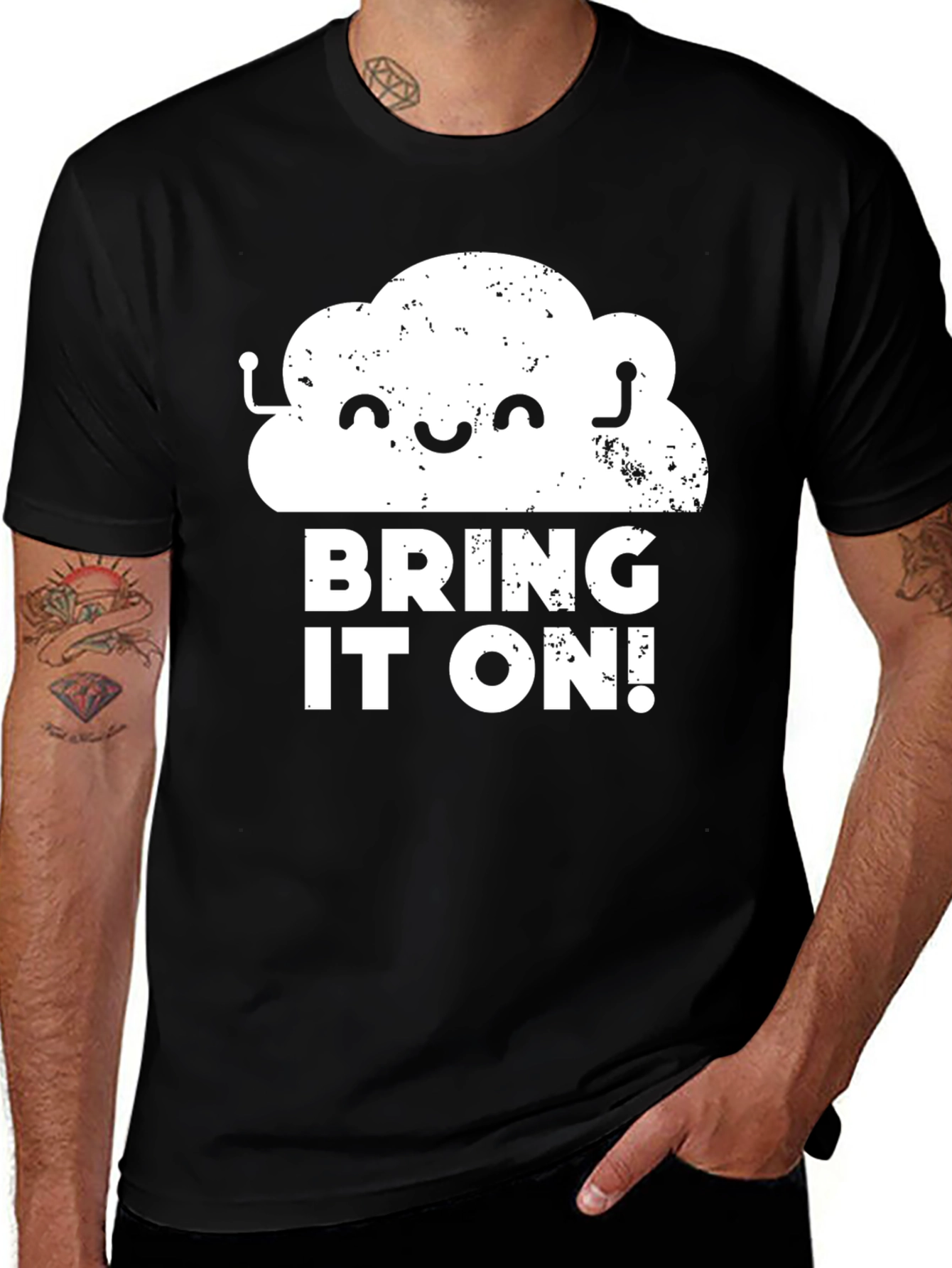 Variant 19 of Funny Weather Cloud Graphic T-Shirt - Bring It On!