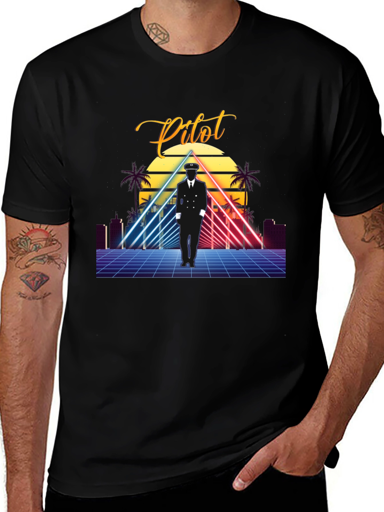 Variant 16 of Retro Pilot T-Shirt - Classic 80s Style