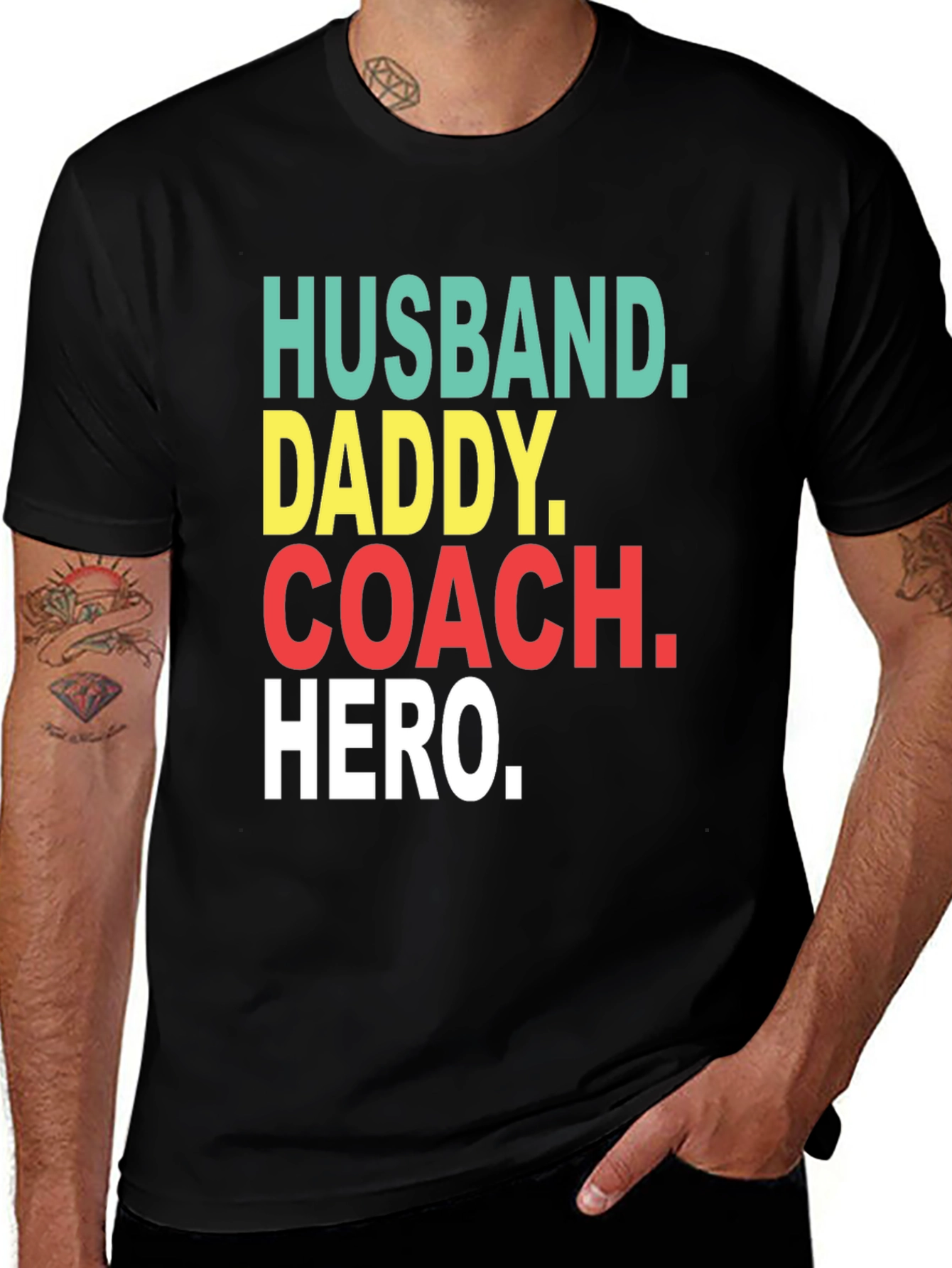 Variant 5 of Husband Daddy Coach Hero T-Shirt