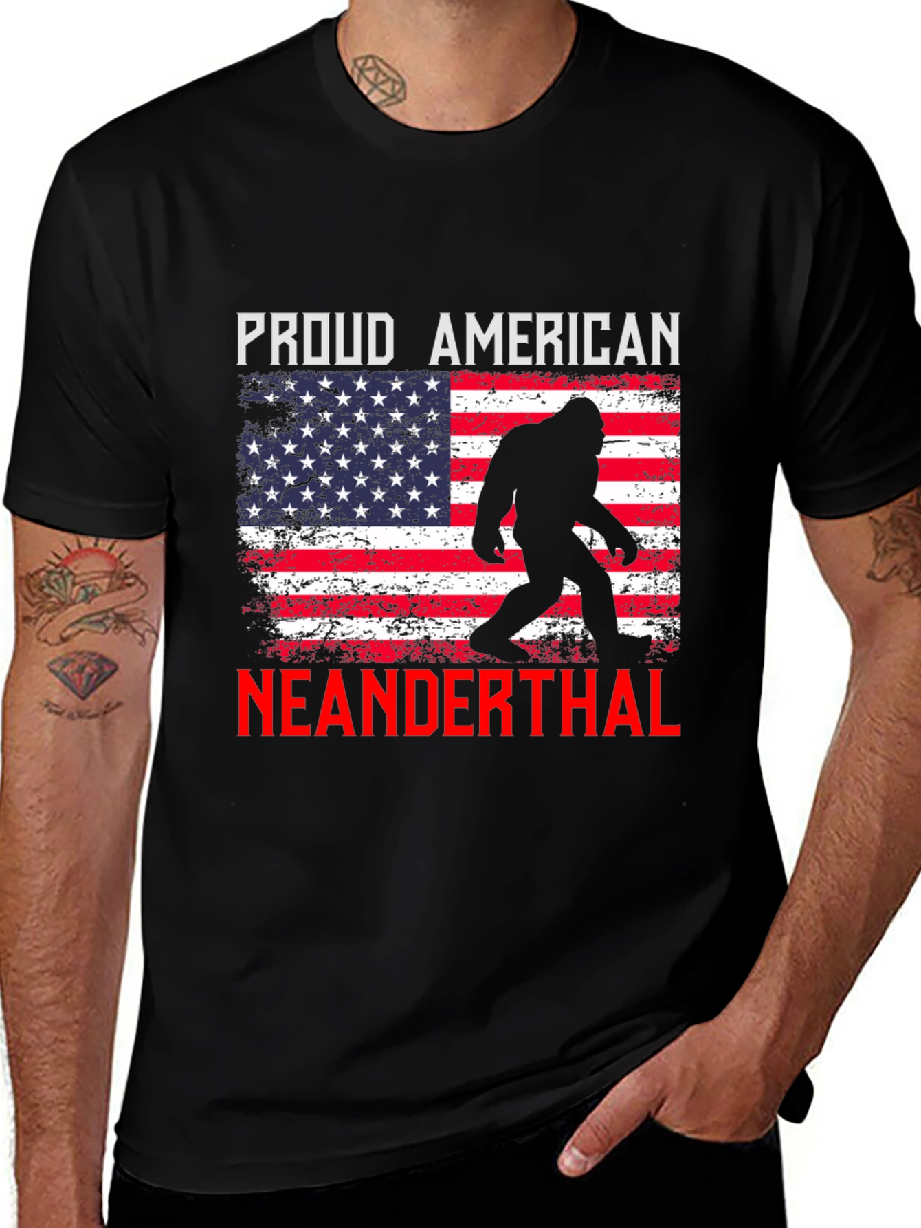 Variant 18 of Proud American Neanderthal T-Shirt