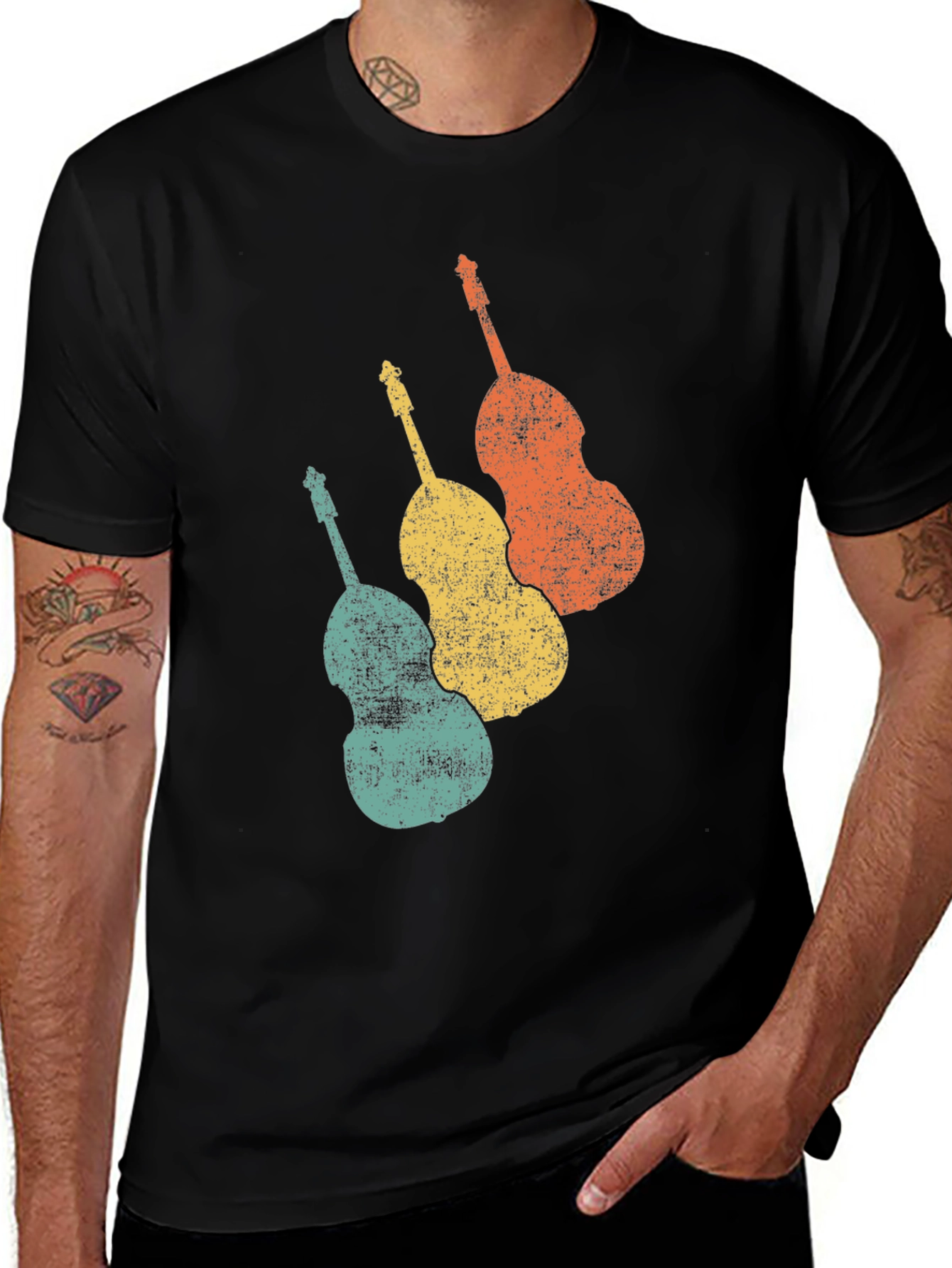 Variant 10 of Retro Bass Guitar T-Shirt - Music Lover Tee