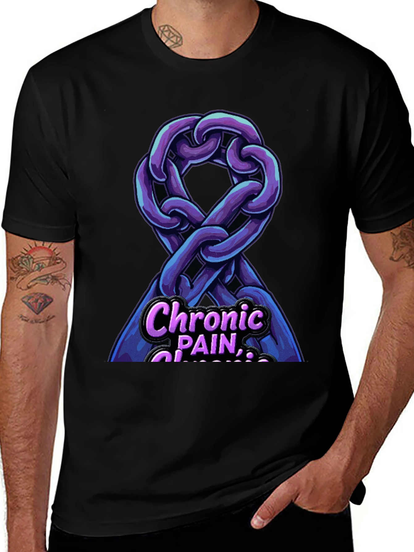 Chronic Pain Awareness Ribbon Graphic T-Shirt
