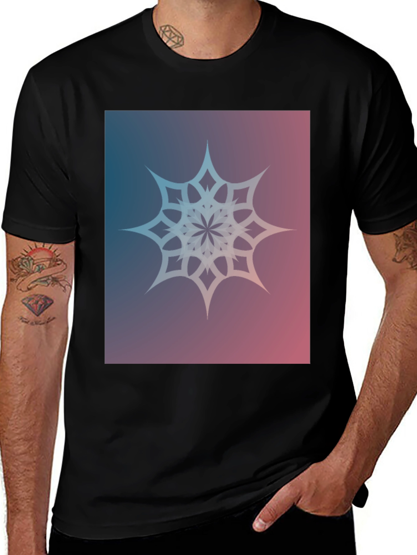 Variant 6 of Geometric Mandala Print T-Shirt
