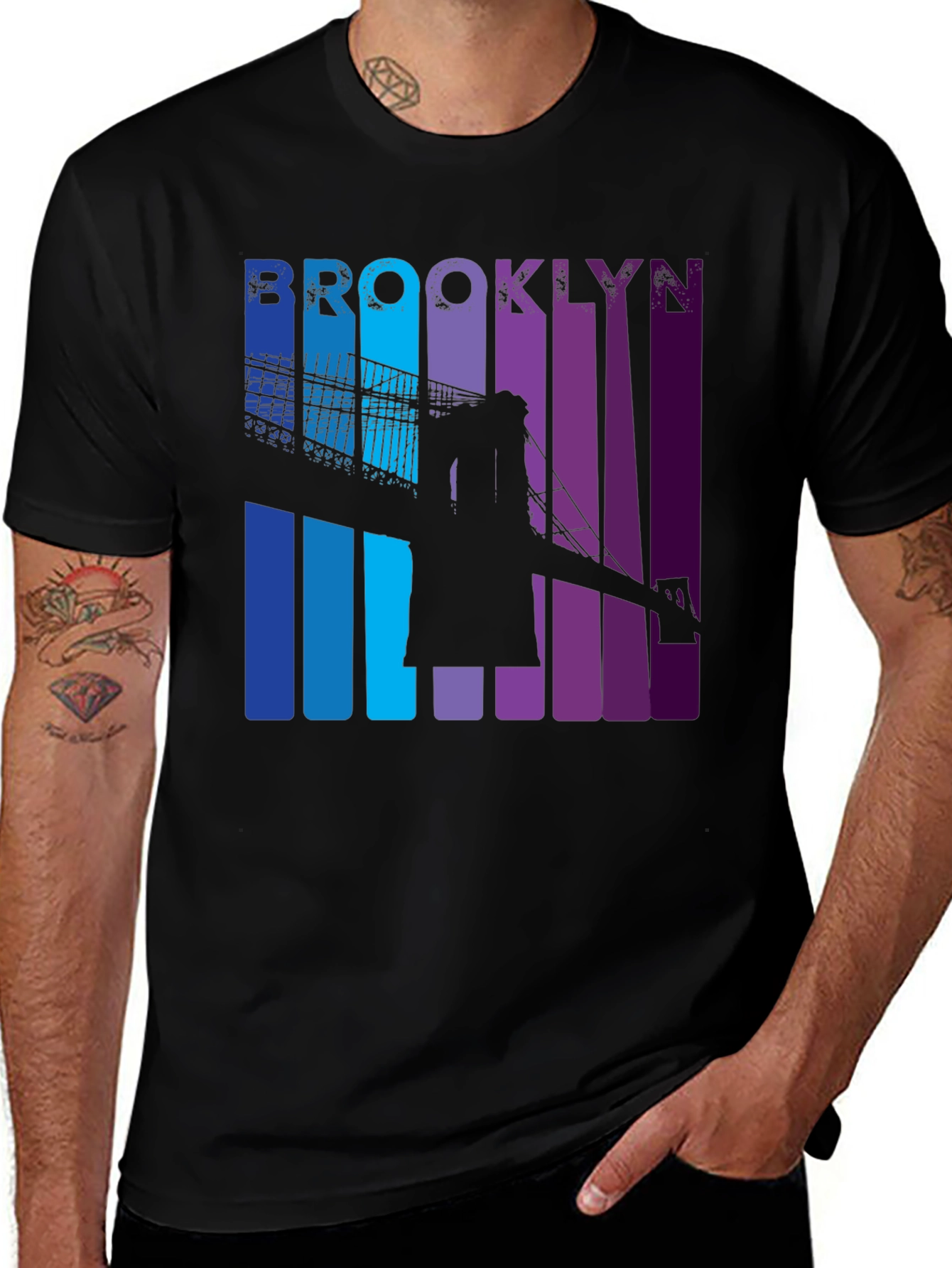Brooklyn Bridge Silhouette Graphic T-Shirt