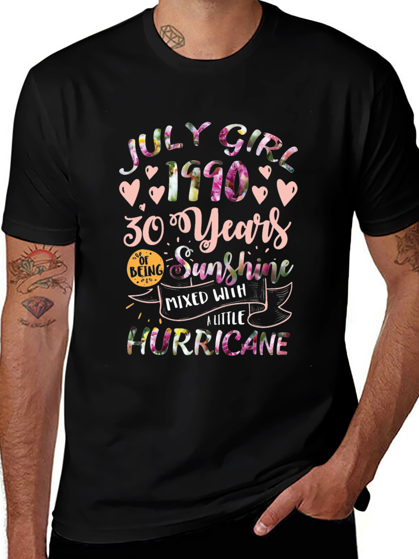 Variant 20 of July Girl 1990 Graphic Tee - 30 Years Sunshine Hurricane