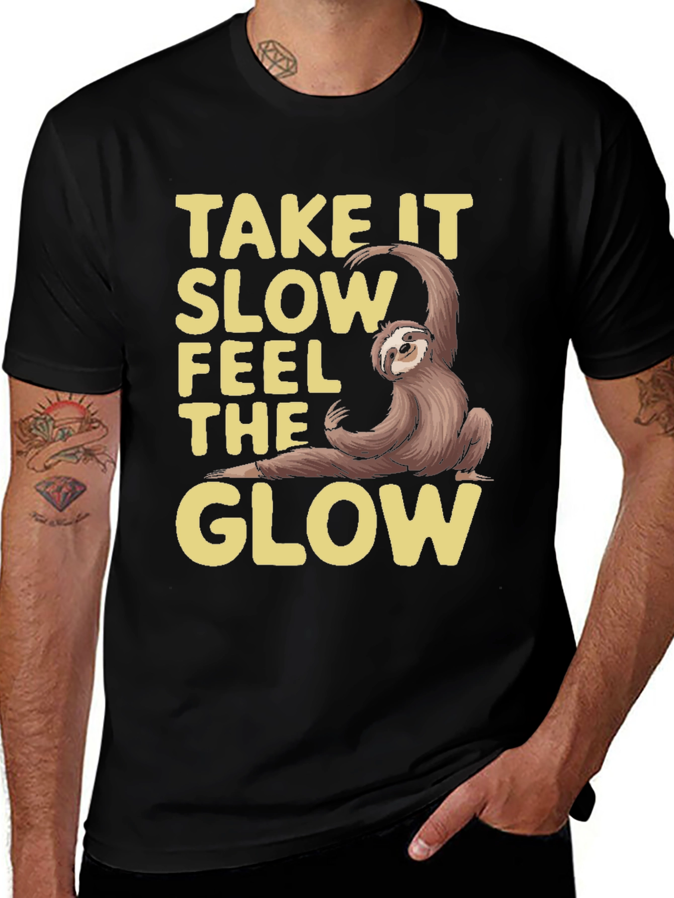 Variant 14 of Take It Slow Sloth Graphic Tee - Relaxed Fit