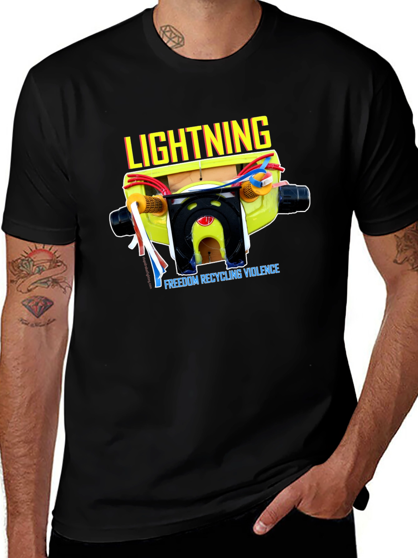 Variant 9 of Lightning FREEDOM RECYCLING VIOLENCE Graphic Tee