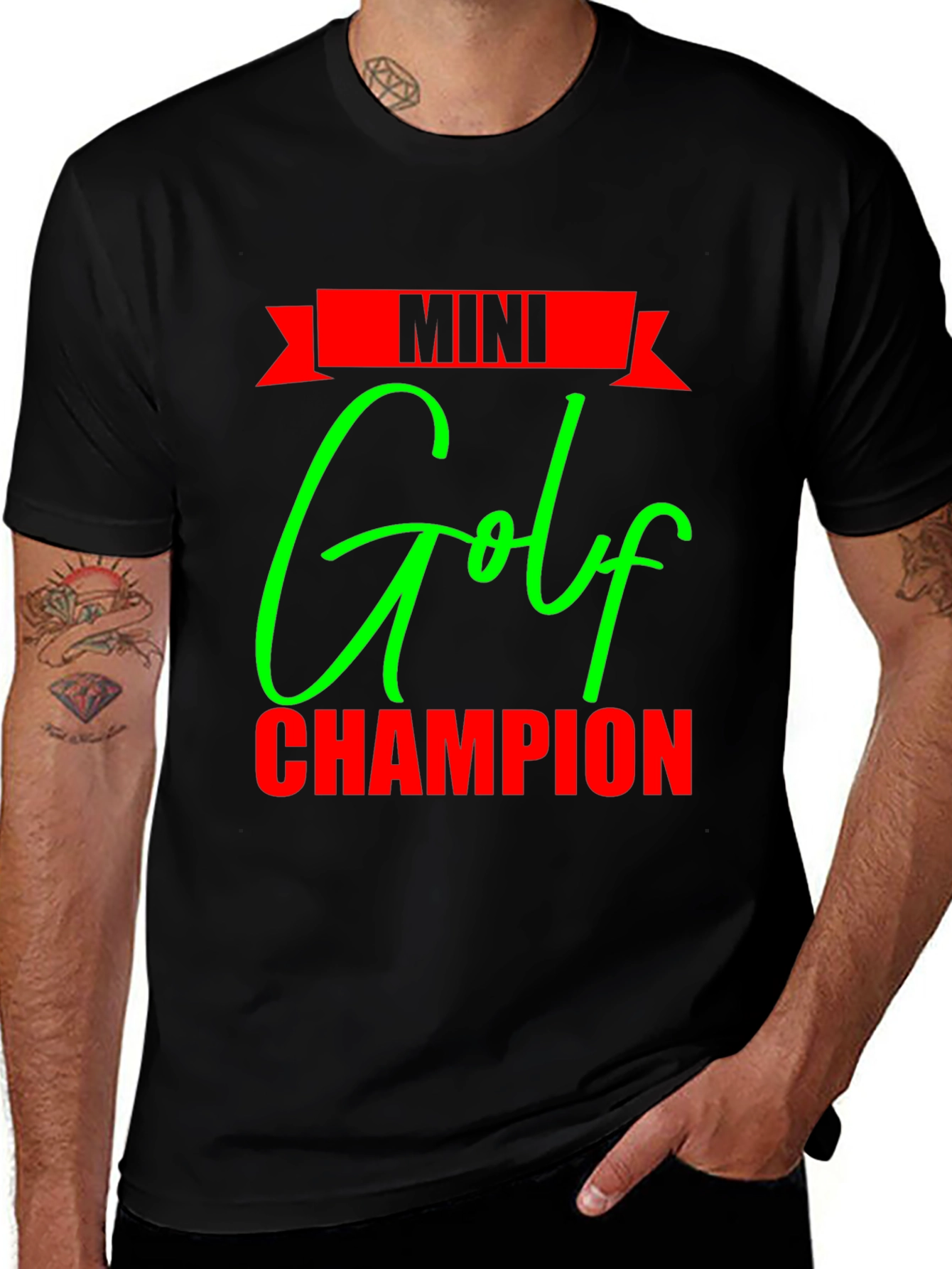 Variant 9 of Mini Golf Champion Black T-Shirt