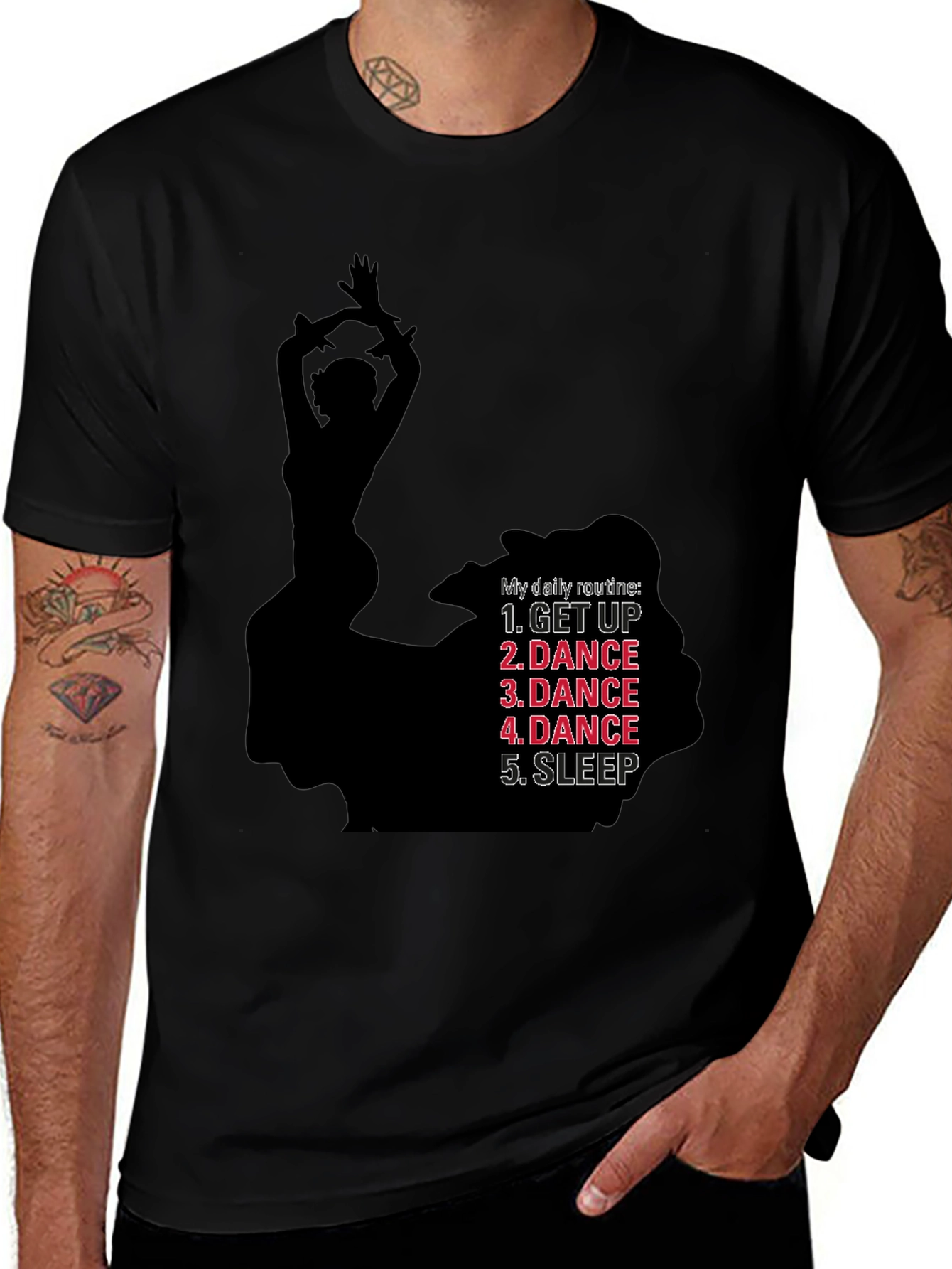 Variant 26 of Dance Lover Daily Routine Graphic T-Shirt