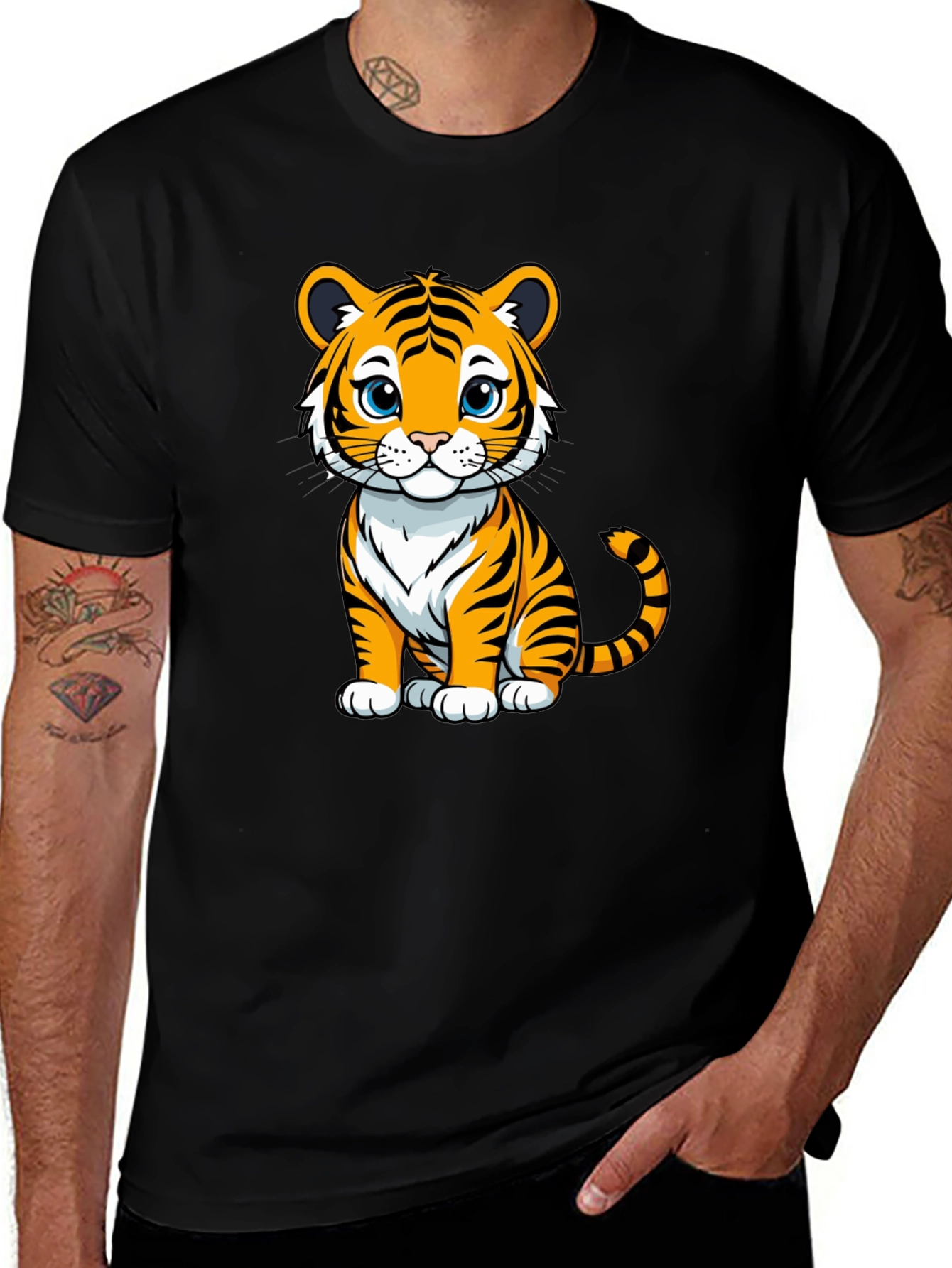 Variant 19 of Cute Tiger Graphic Tee - Soft Cotton Comfort