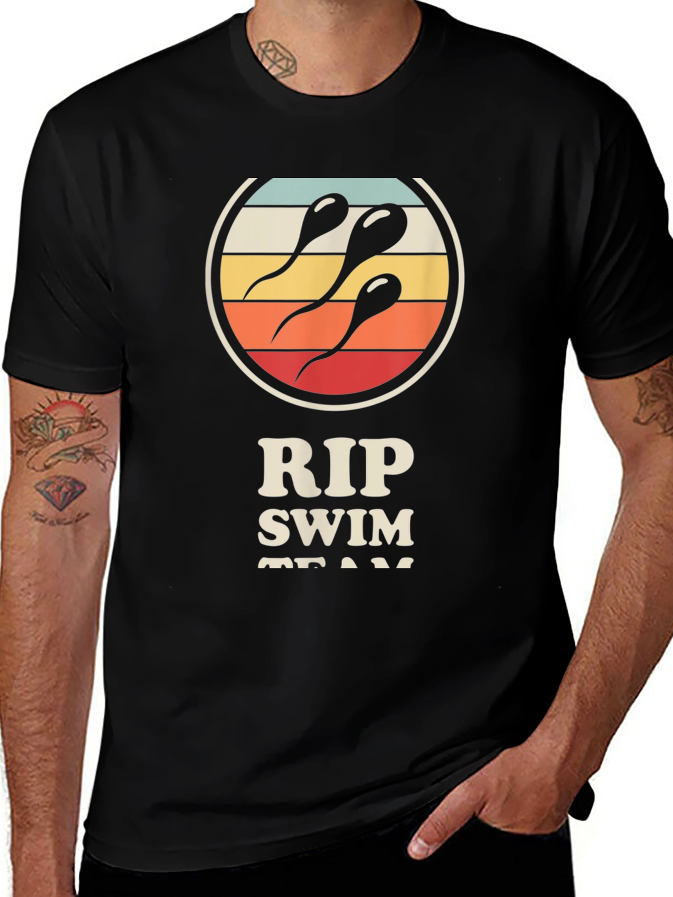 Variant 11 of RIP Swim Team Graphic T-Shirt - Black