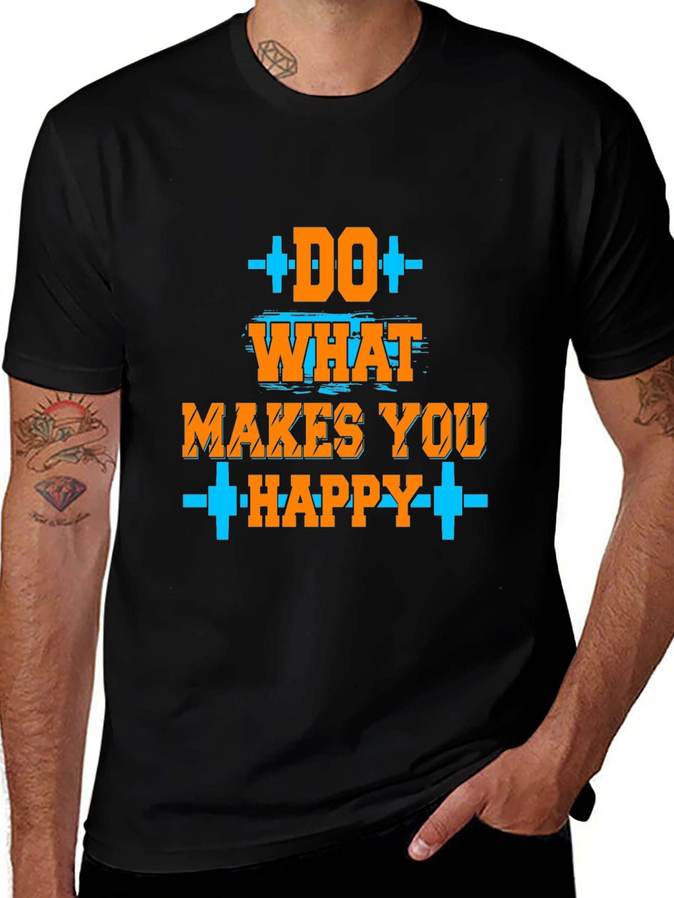 Black Do What Makes You Happy Graphic T-Shirt main image