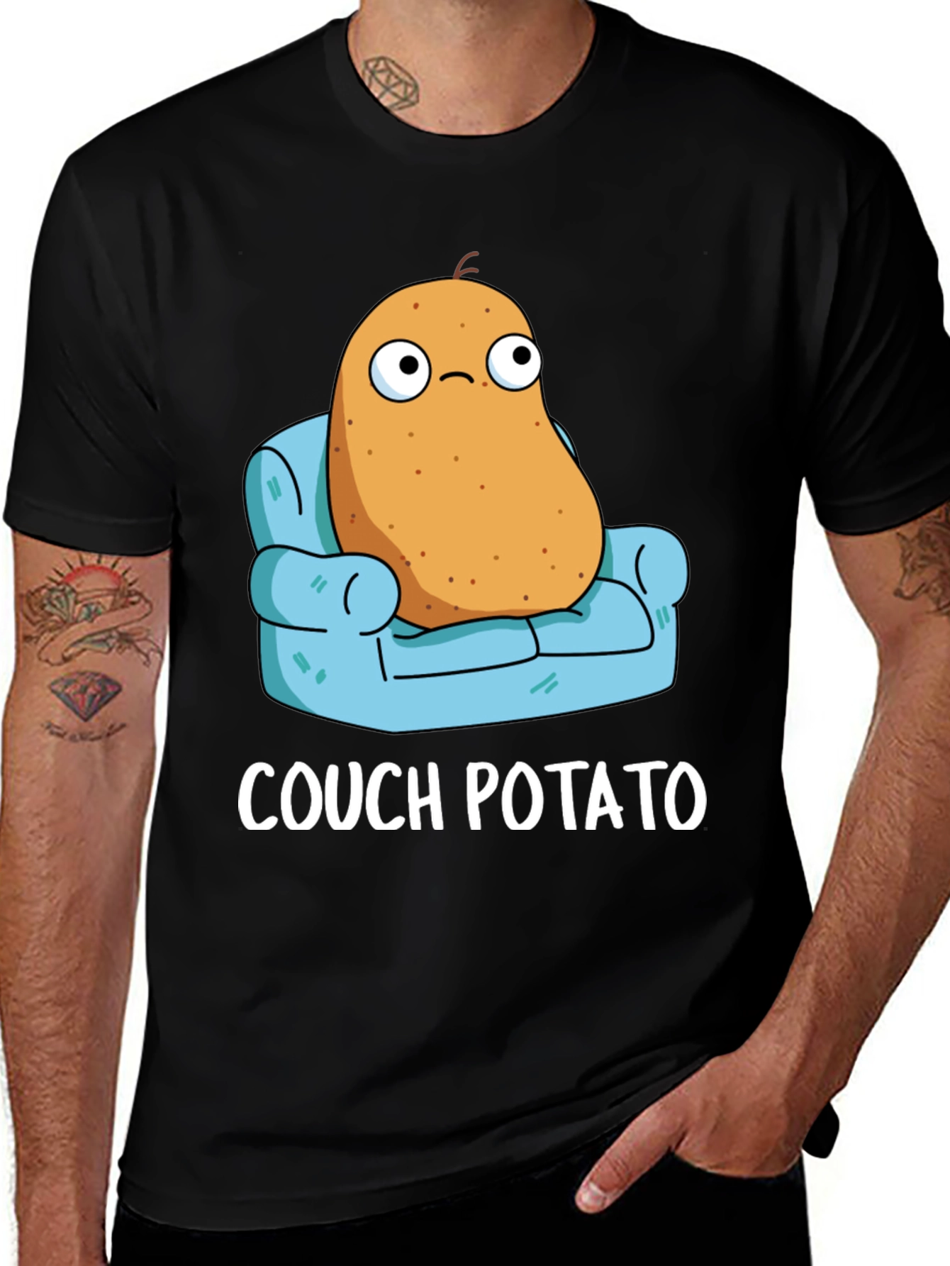 Variant 17 of Couch Potato T-Shirt Funny Lazy Graphic Tee