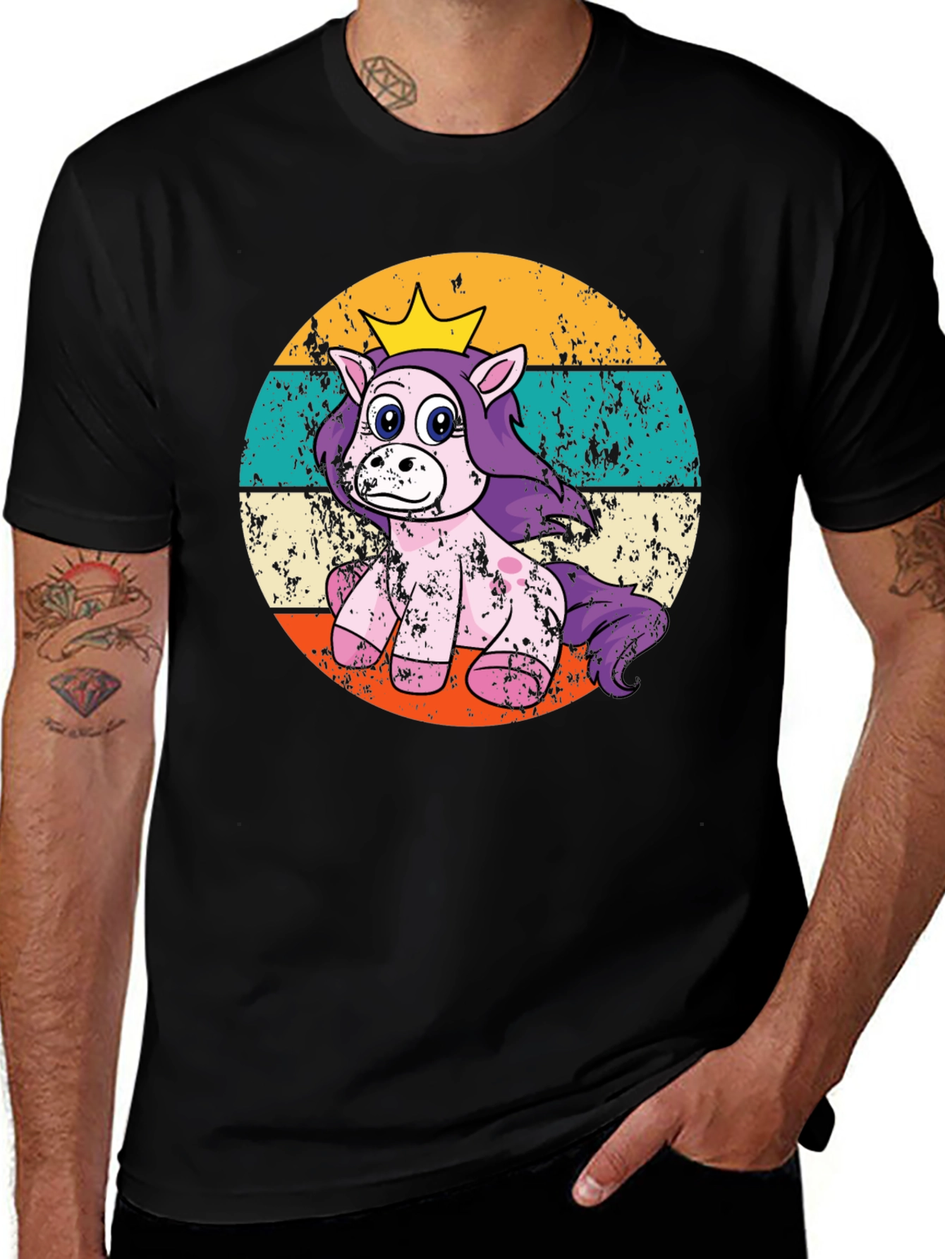 Variant 16 of Unicorn Princess Graphic T-Shirt - Retro Style