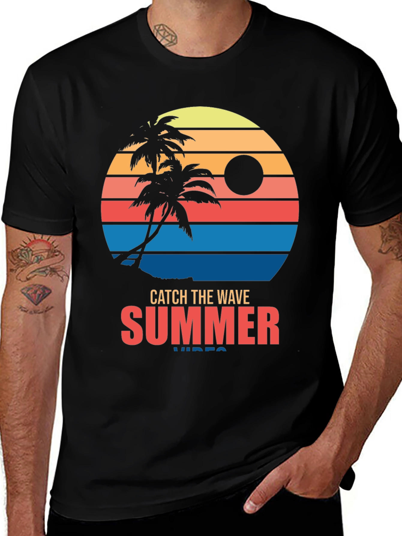 Variant 11 of Summer Vibes Palm Tree Graphic Tee