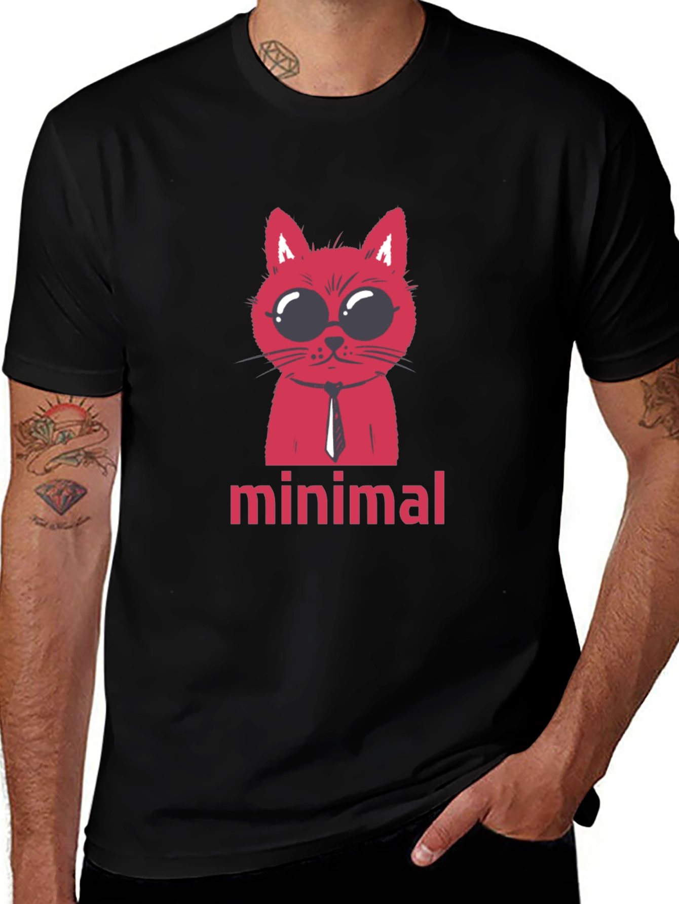 Variant 16 of Minimalist Cat T-Shirt - Stylish Graphic Tee