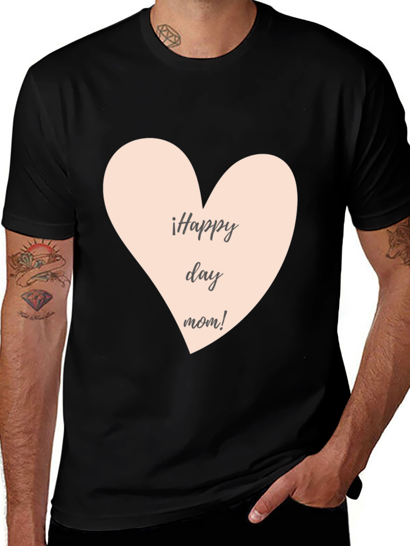 Variant 10 of Happy Day Mom T-Shirt - Black Crew Neck