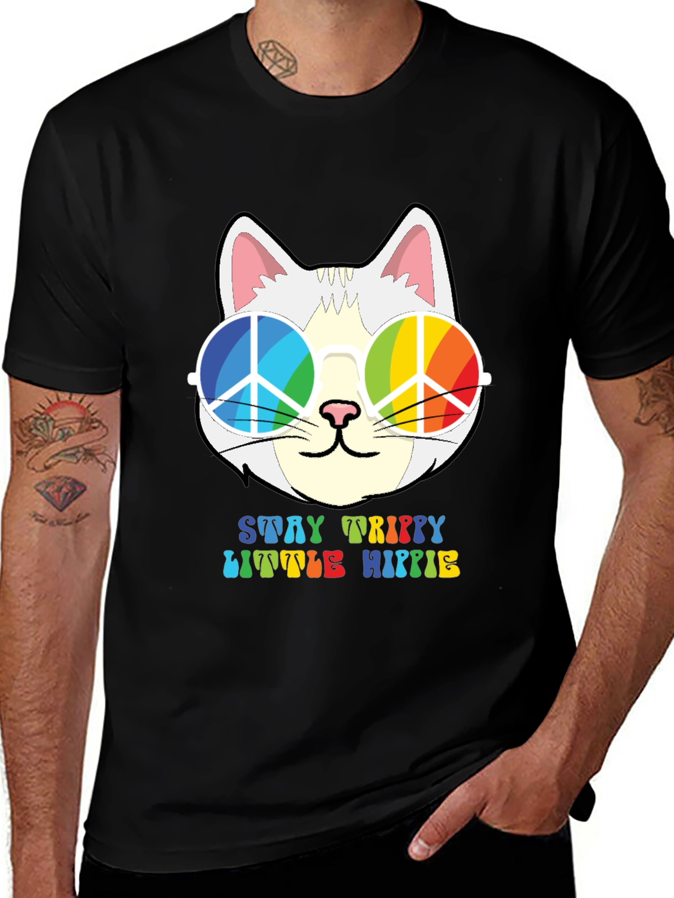 Variant 13 of Stay Trippy Little Hippie Cat T-Shirt