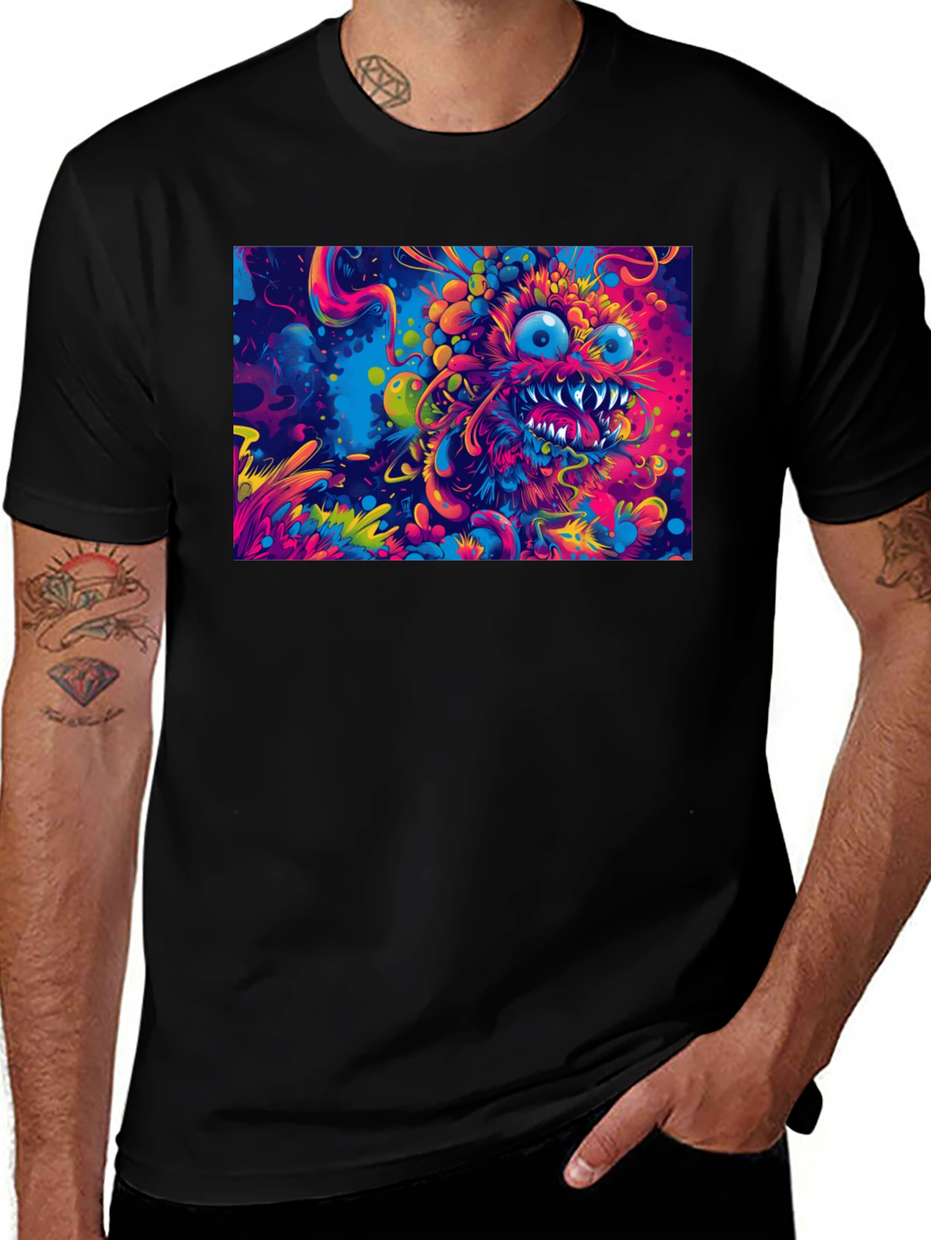 Variant 11 of Psychedelic Monster Graphic Print T-Shirt