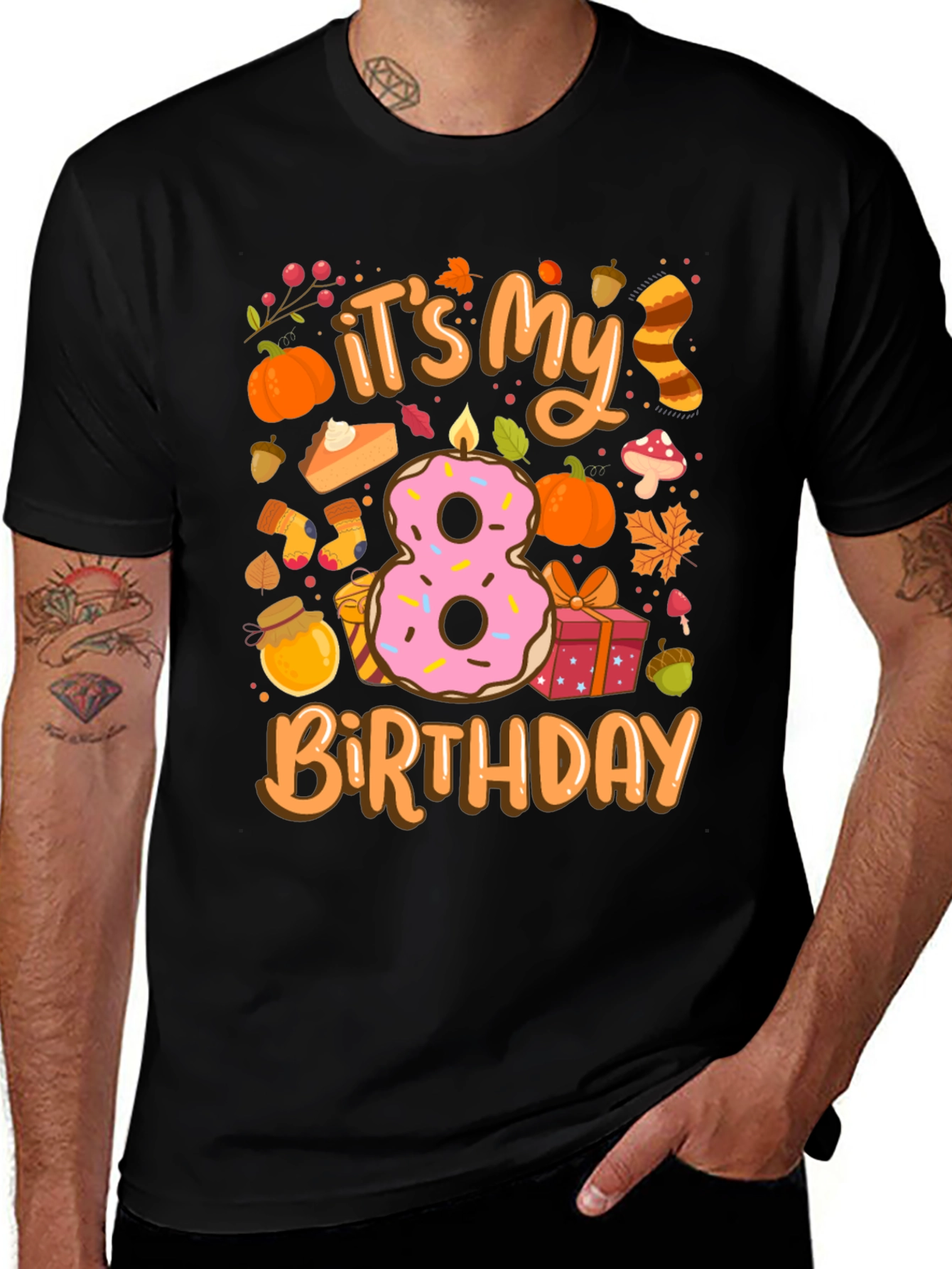 It's My 8th Birthday Fall Theme T-Shirt