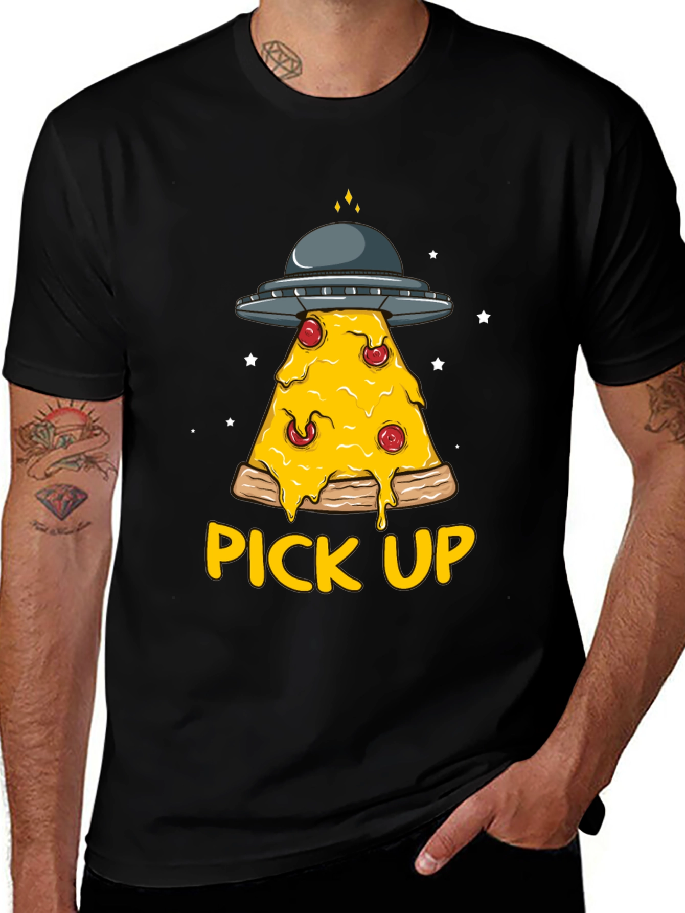 Variant 12 of Pizza Pick Up Alien UFO T-Shirt