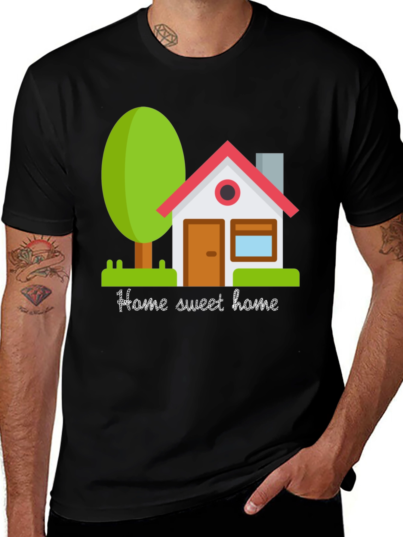 Variant 26 of Home Sweet Home Graphic Tee - Cute House T-Shirt