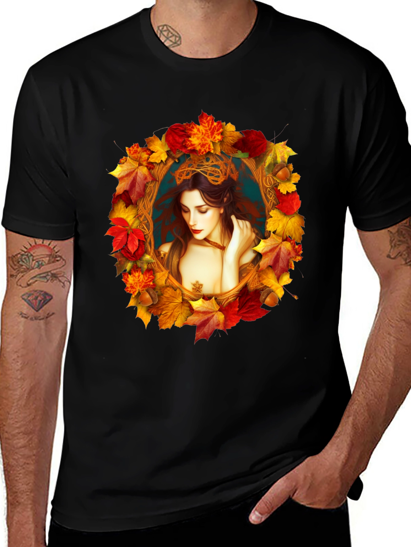 Variant 22 of Autumn Goddess Graphic Tee - Unique Fall Fashion