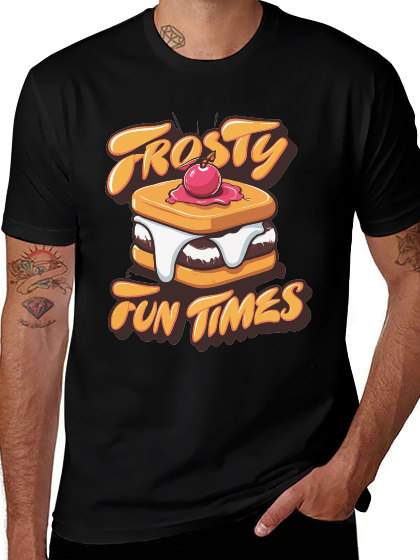 Variant 12 of Frosty Fun Times Black Graphic T-Shirt