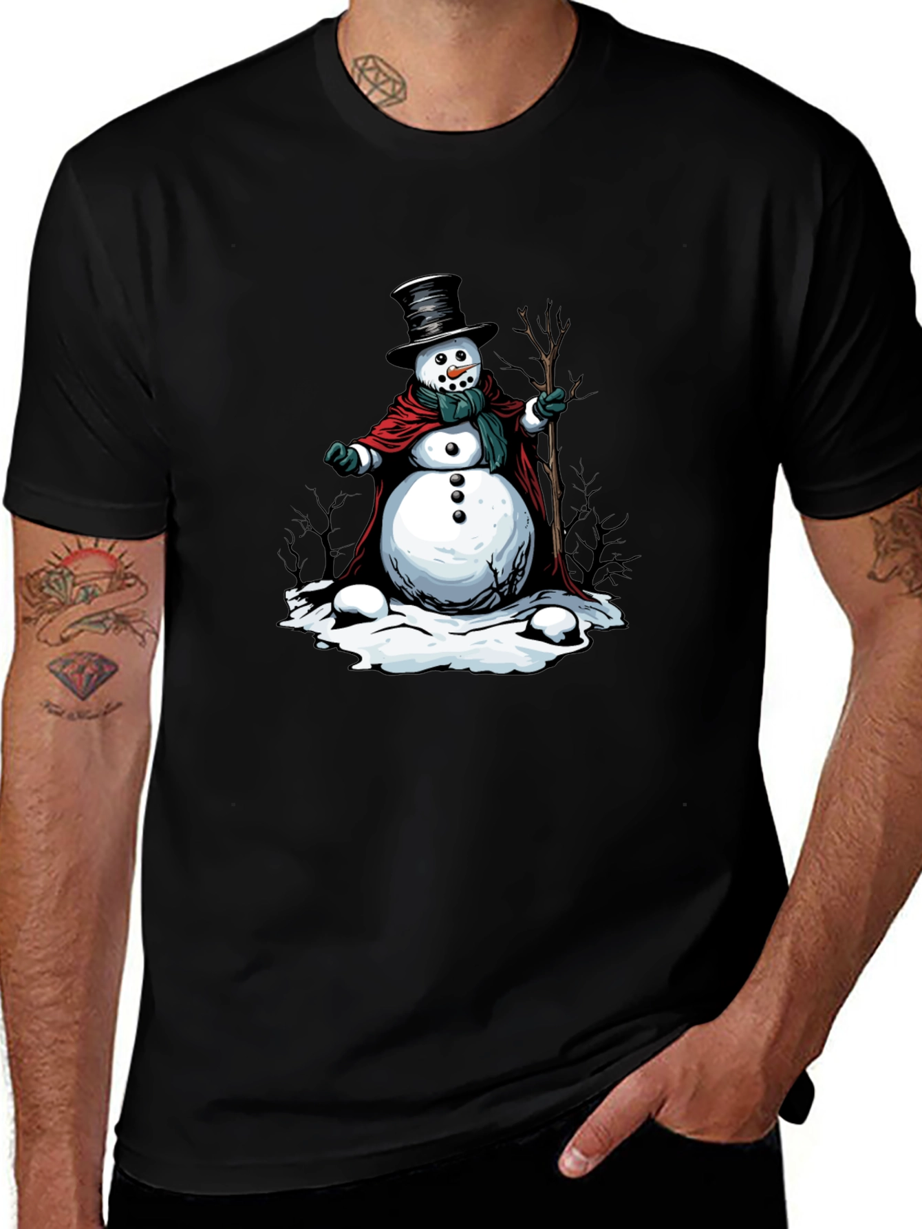 Variant 30 of Snowman Graphic Tee - Winter Holiday Shirt