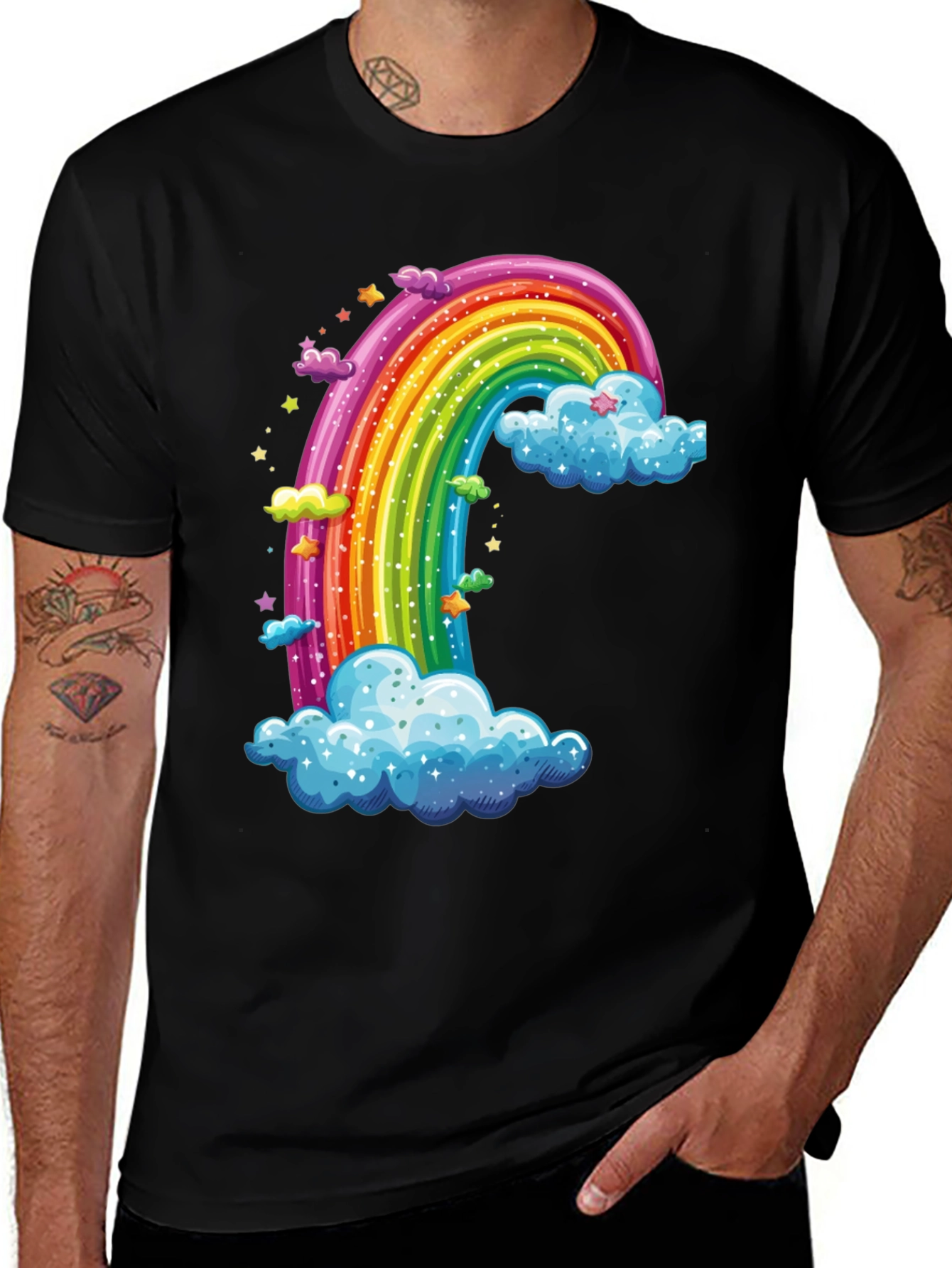 Variant 25 of Rainbow Cloud Graphic Tee