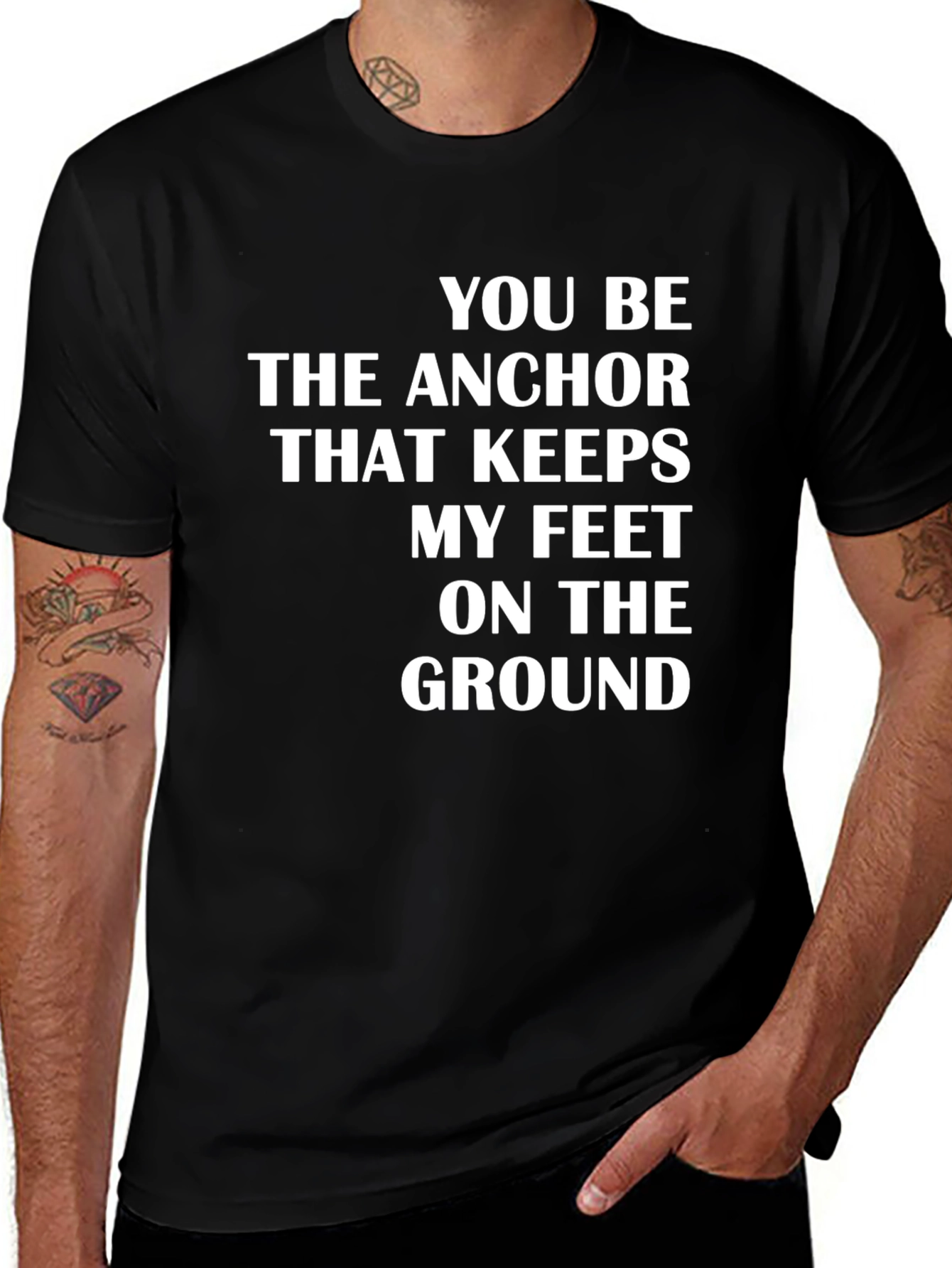 Variant 12 of Anchor Feet Ground Black Graphic T-Shirt