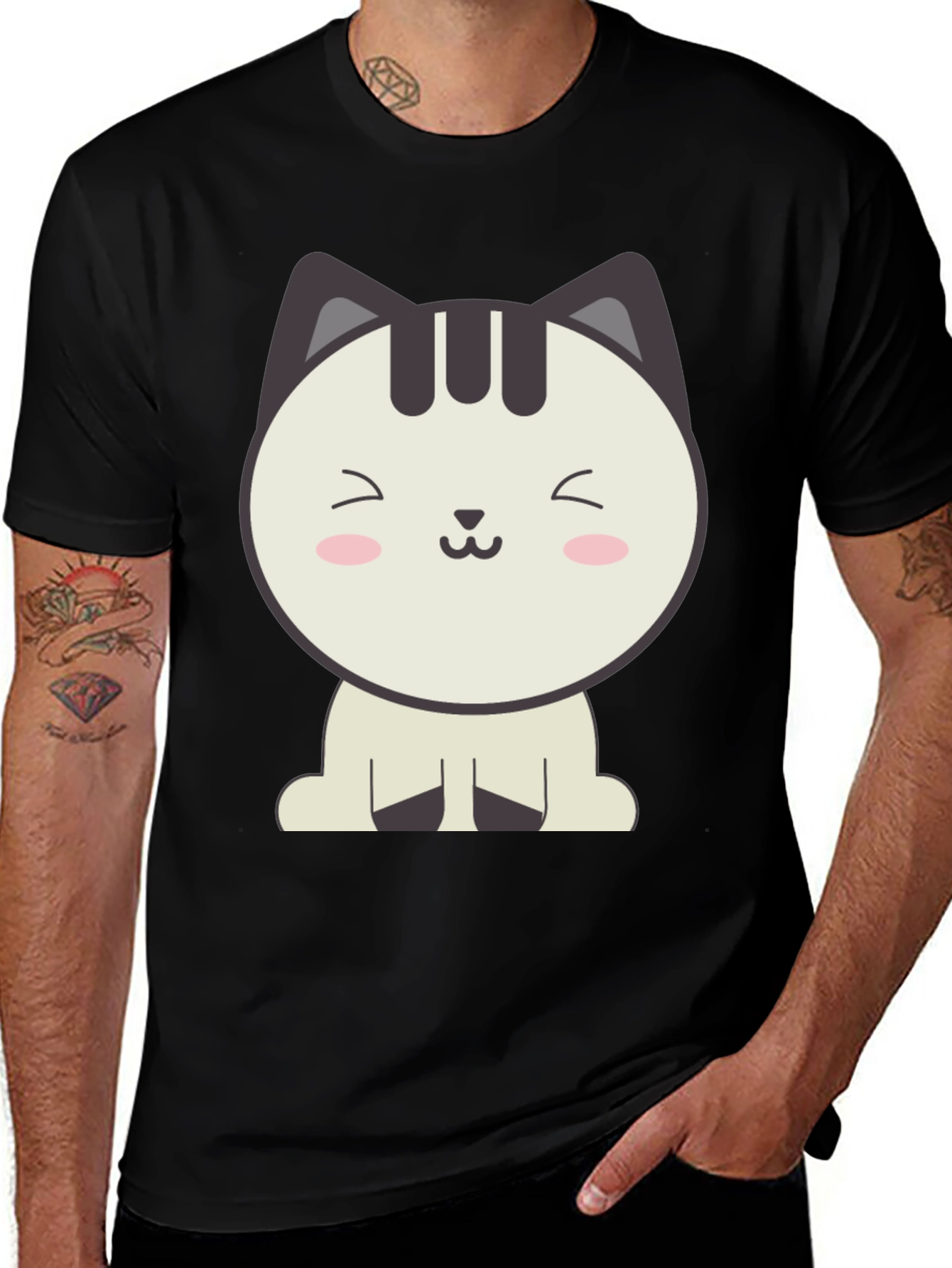 Variant 11 of Cute Cartoon Cat Graphic T-Shirt