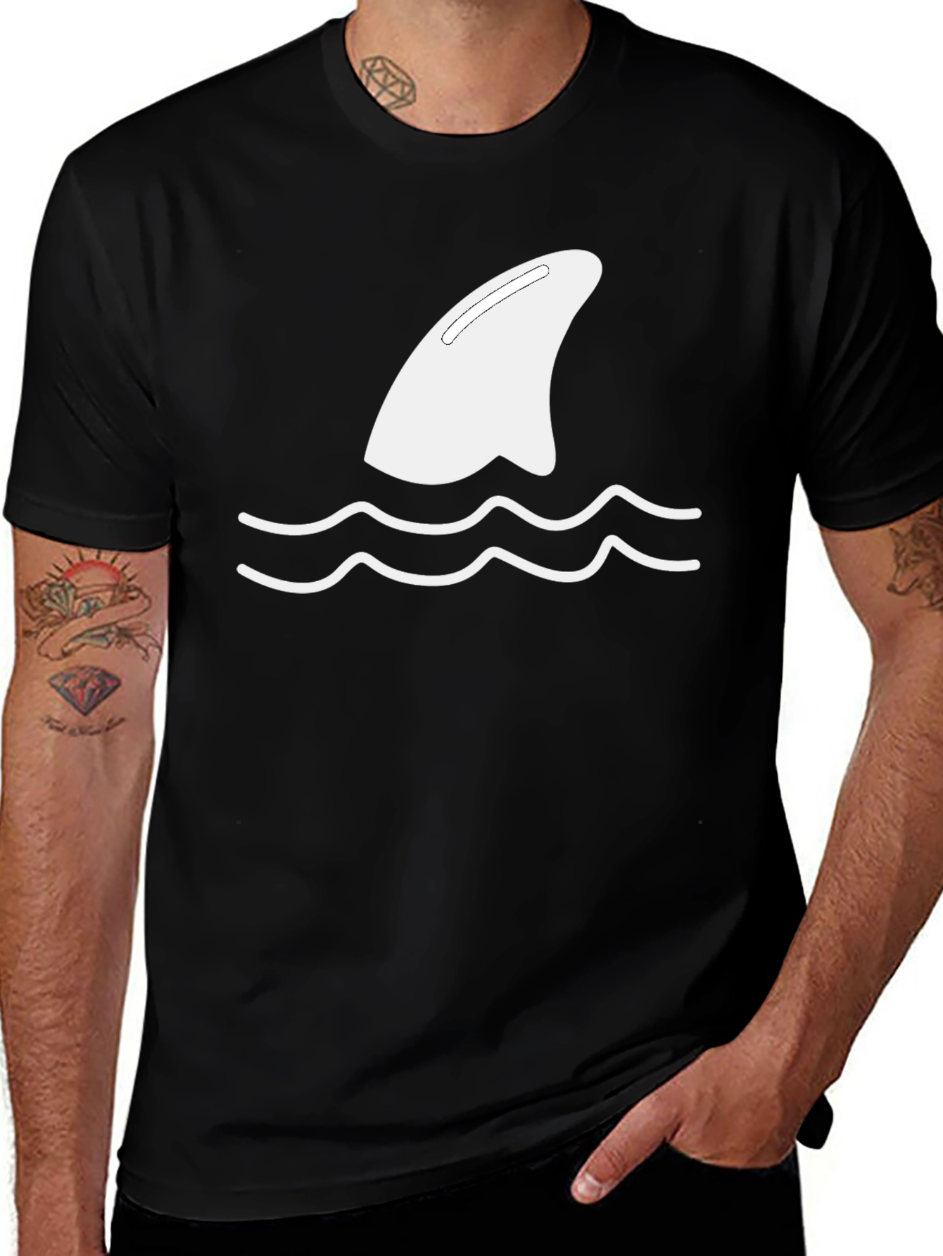 Black Men's Black Shark Fin Tee main image