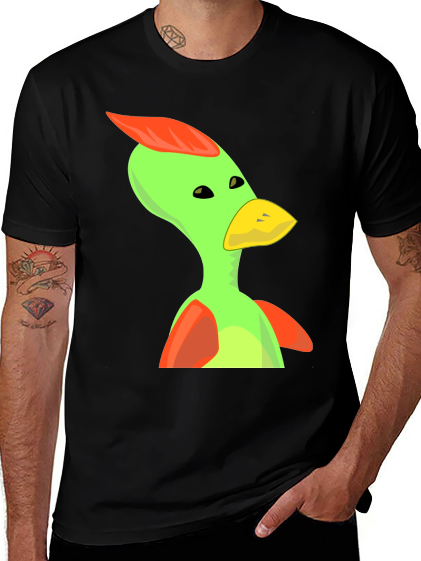 Variant 3 of Cartoon Bird Graphic Tee - Unisex