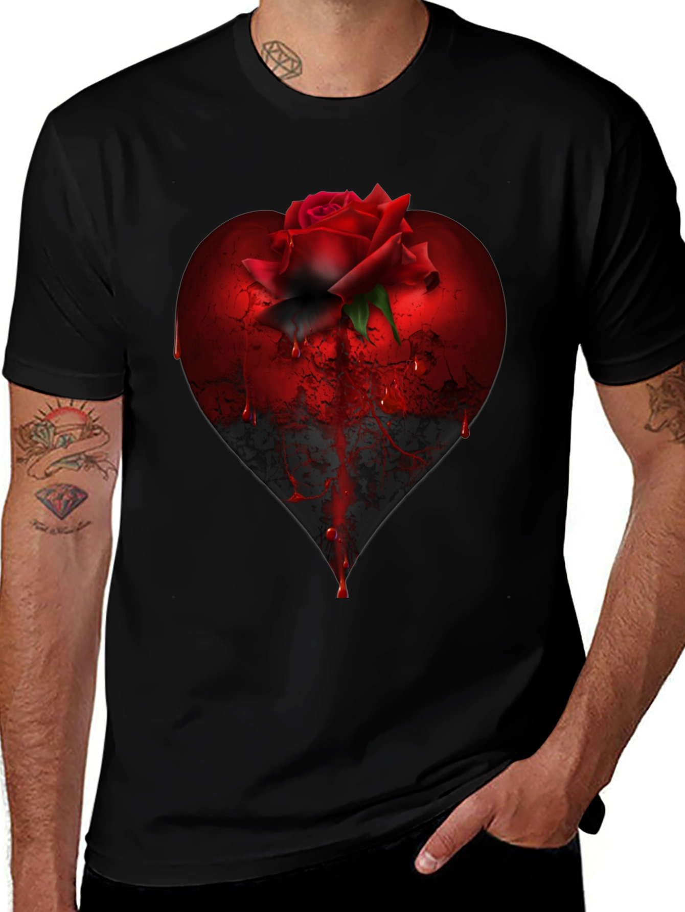 Variant 11 of Bleeding Heart Rose Graphic T-Shirt