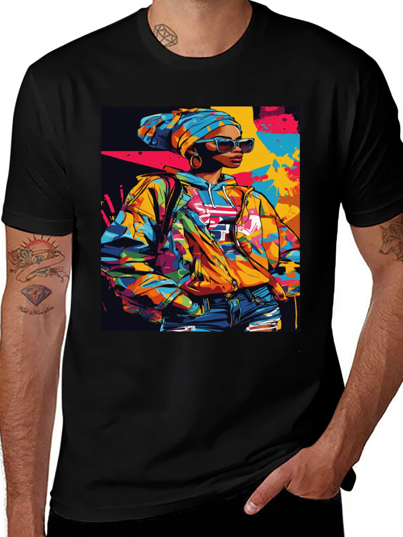 Variant 16 of Vibrant Afro-Inspired Graphic Tee - Stylish Streetwear