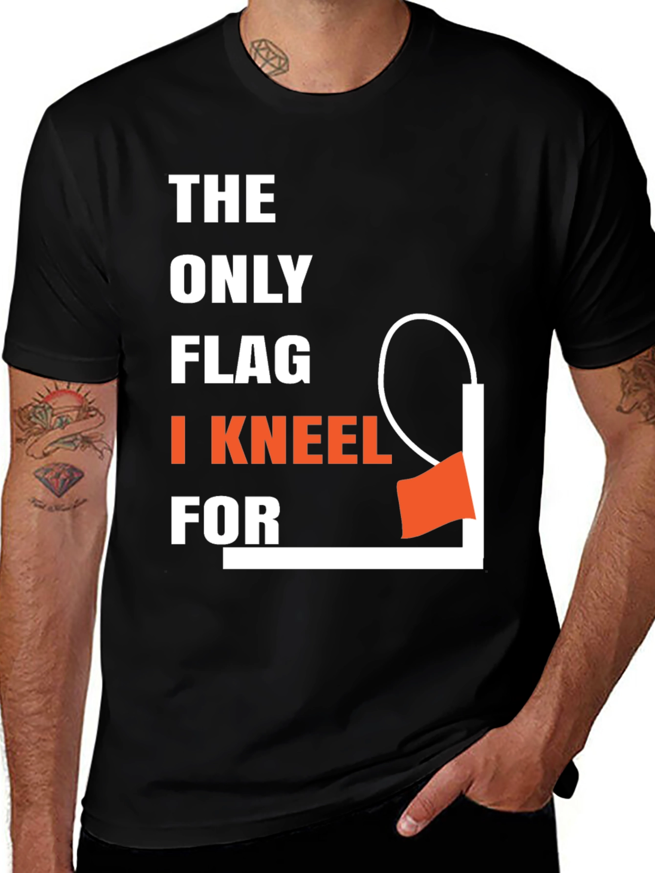 Variant 22 of Humorous Football Fan T-Shirt: Kneel for Penalty Flag