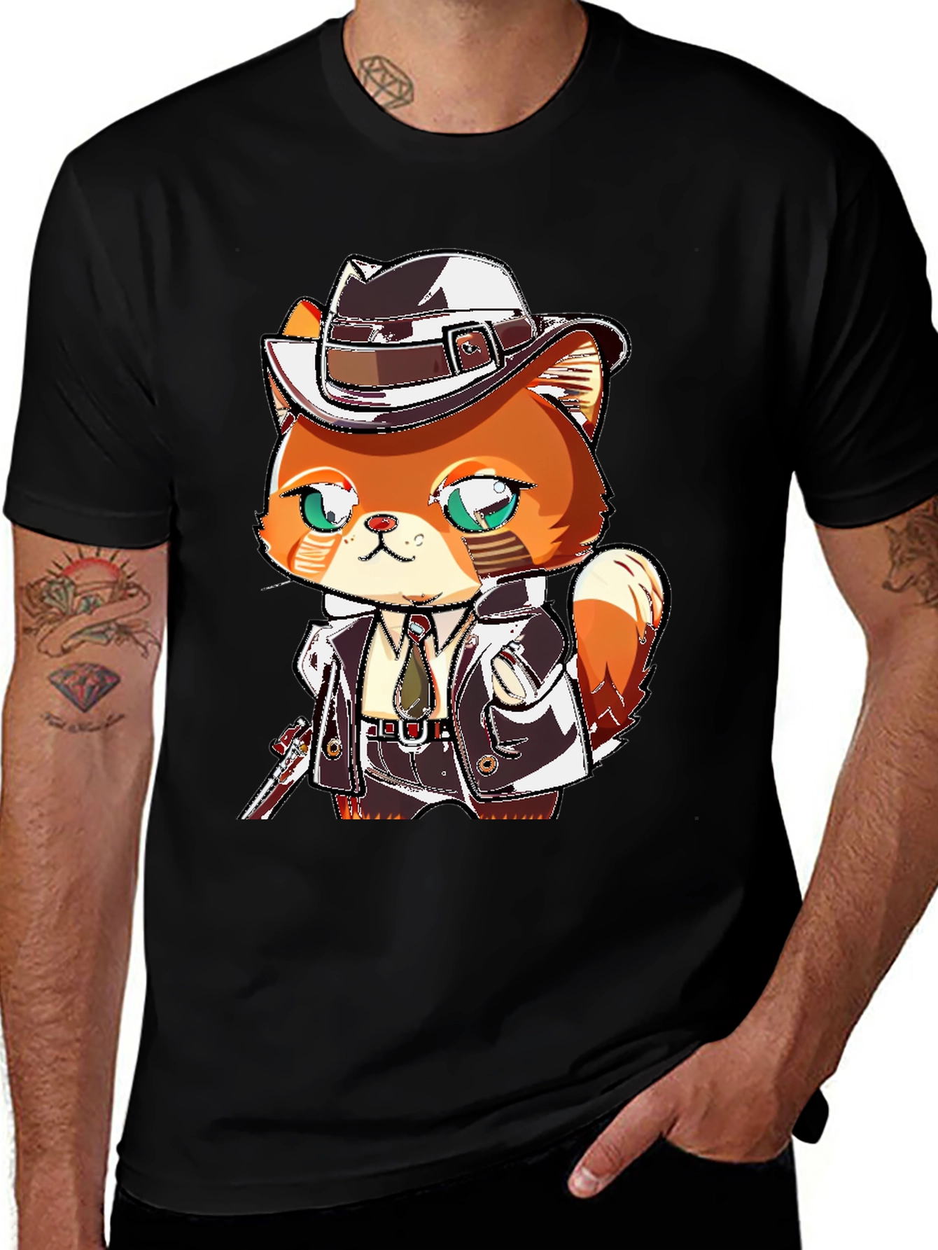 Variant 16 of Cartoon Cat Gangster Graphic Tee