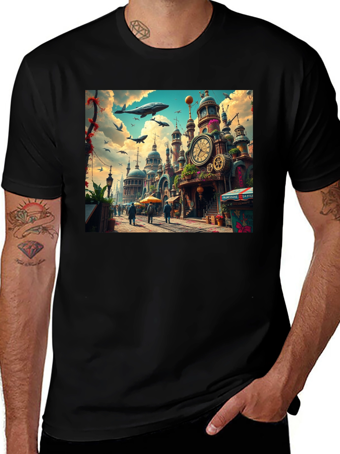 Variant 20 of Steampunk City T-Shirt - Artistic Design