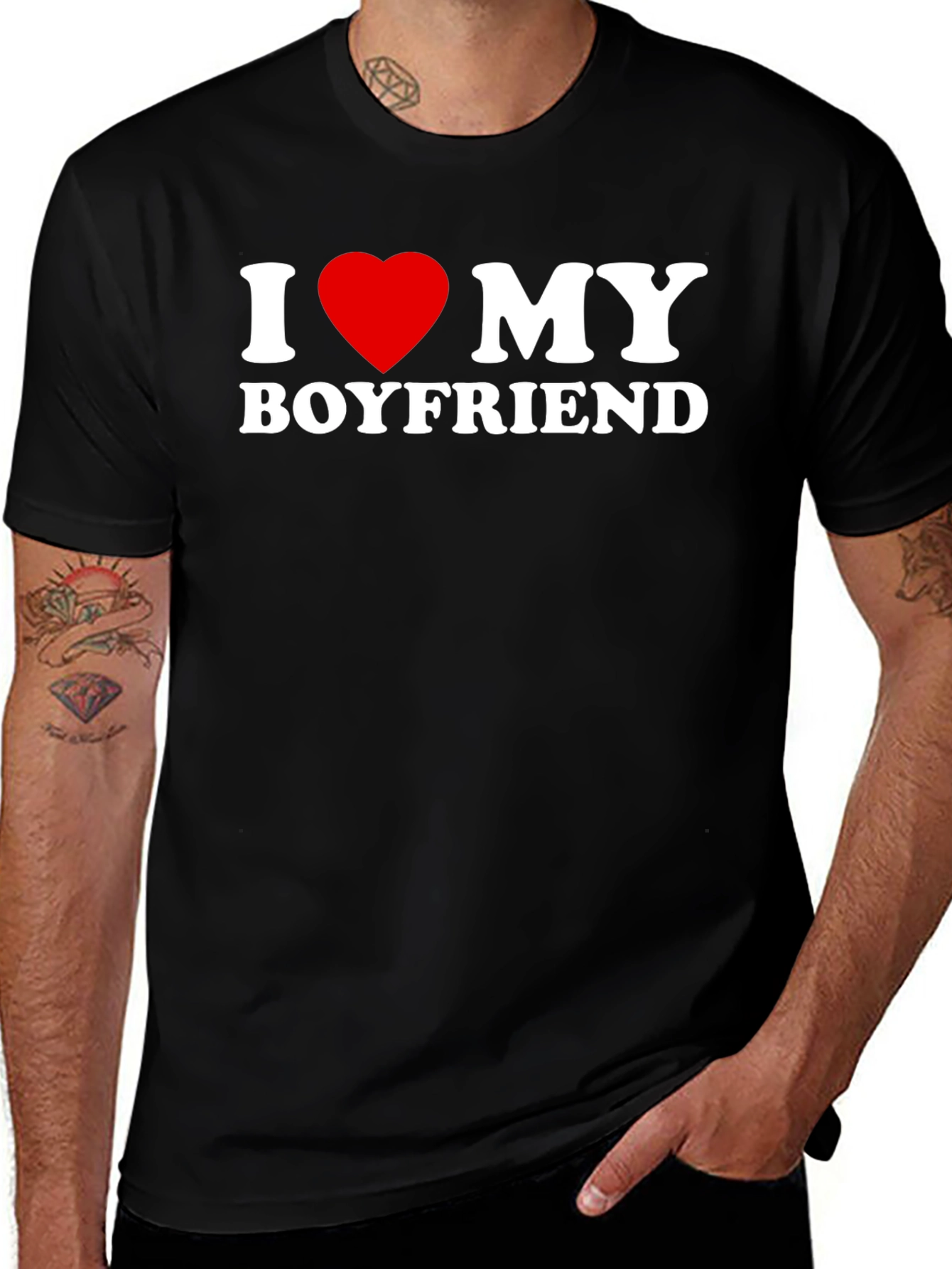 Variant 6 of I Heart My Boyfriend Black T-Shirt